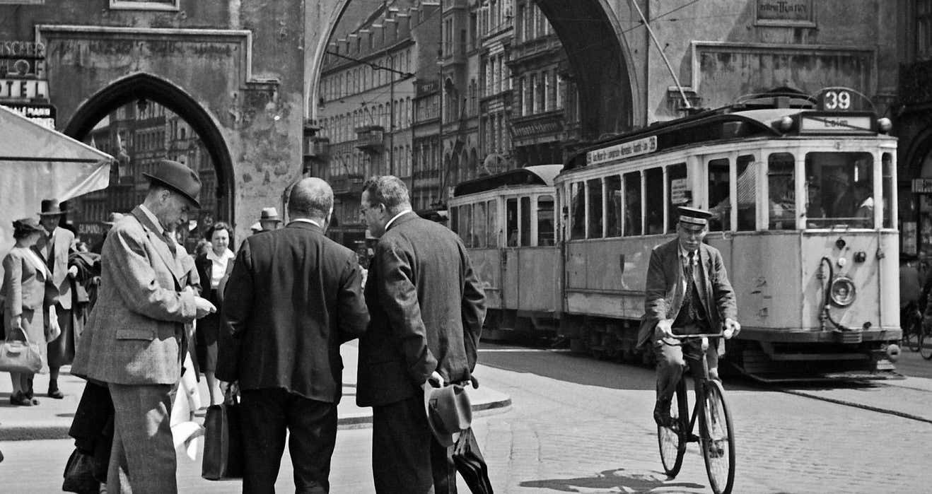 Karl Heinrich Lämmel Tram At Karlstor Gate Inner City Munich, Germany 1937, Printed Later 1937/2021 photo furniture
