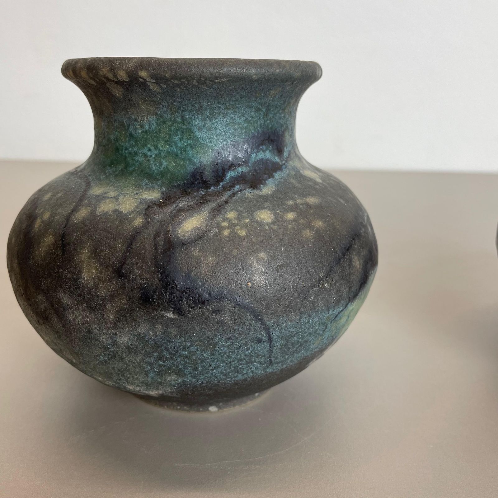 photo vintage Set Of 2 Pottery Vases Fat Lava Abstract Designed By Ruscha, Germany, 1960s