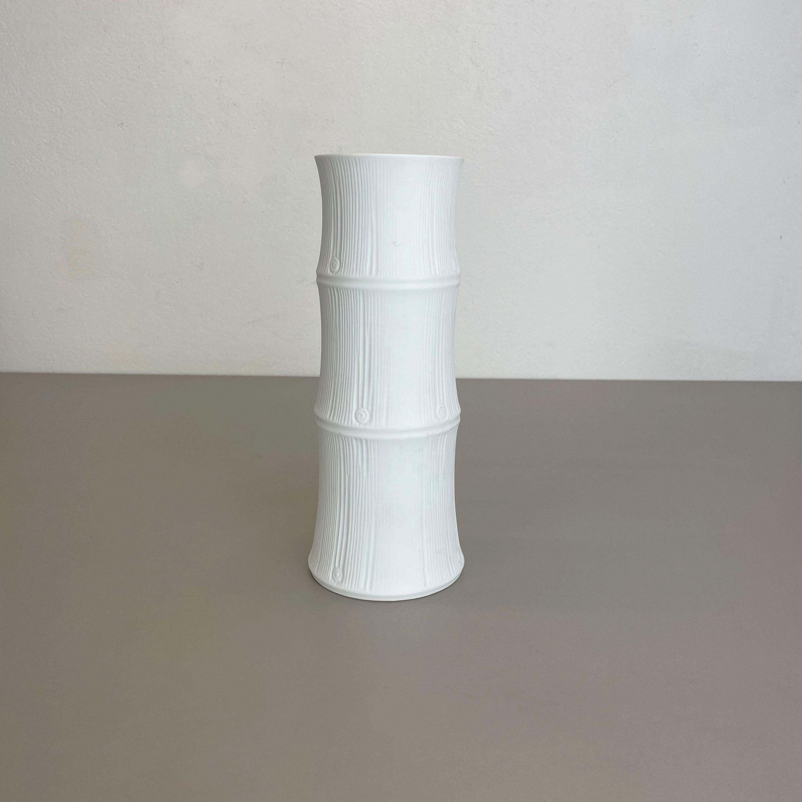Op Art Vase Porcelain Vase Bamboo Heinrich Fuchs For Hutschenreuther Germany 70s photo furniture