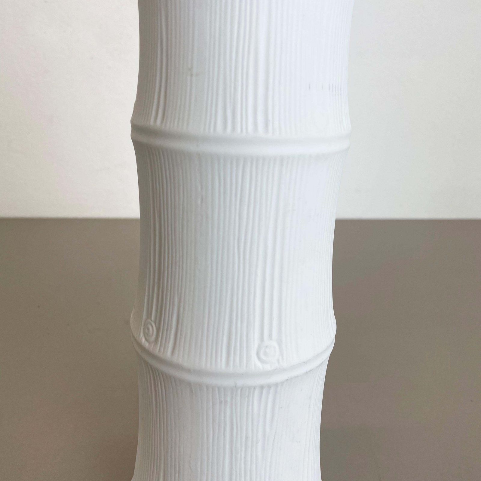 Op Art Vase Porcelain Vase Bamboo Heinrich Fuchs For Hutschenreuther Germany 70s photo vintage