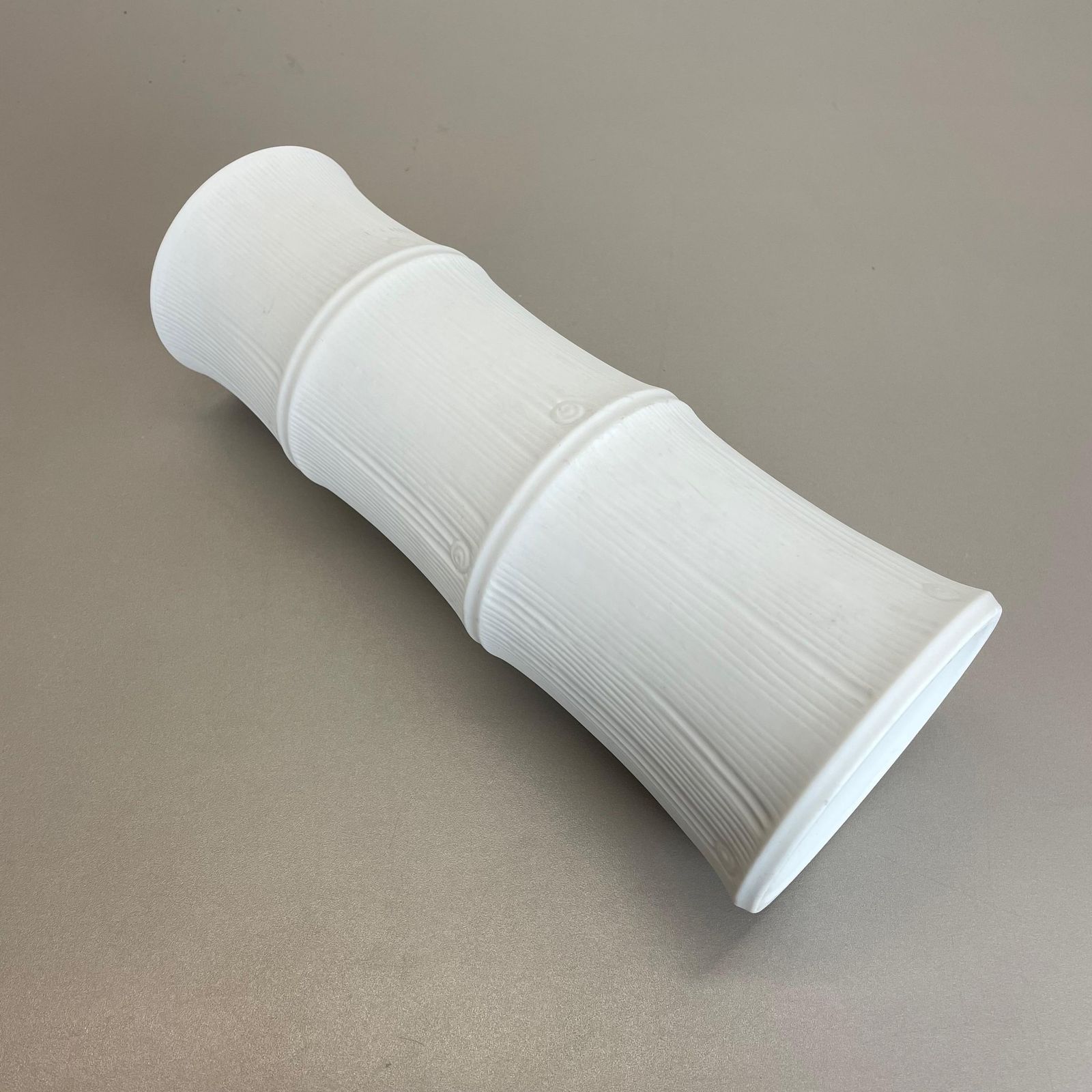 393.0 Op Art Vase Porcelain Vase Bamboo Heinrich Fuchs For Hutschenreuther Germany 70s photo