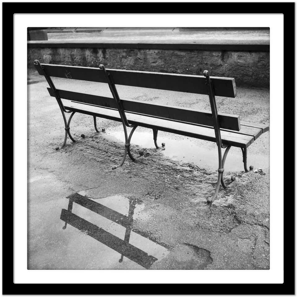Karl Heinrich Lämmel Public Bench At River Neckar Near Heidelberg, Germany 1936, Printed Later 1936/2021 photo Art