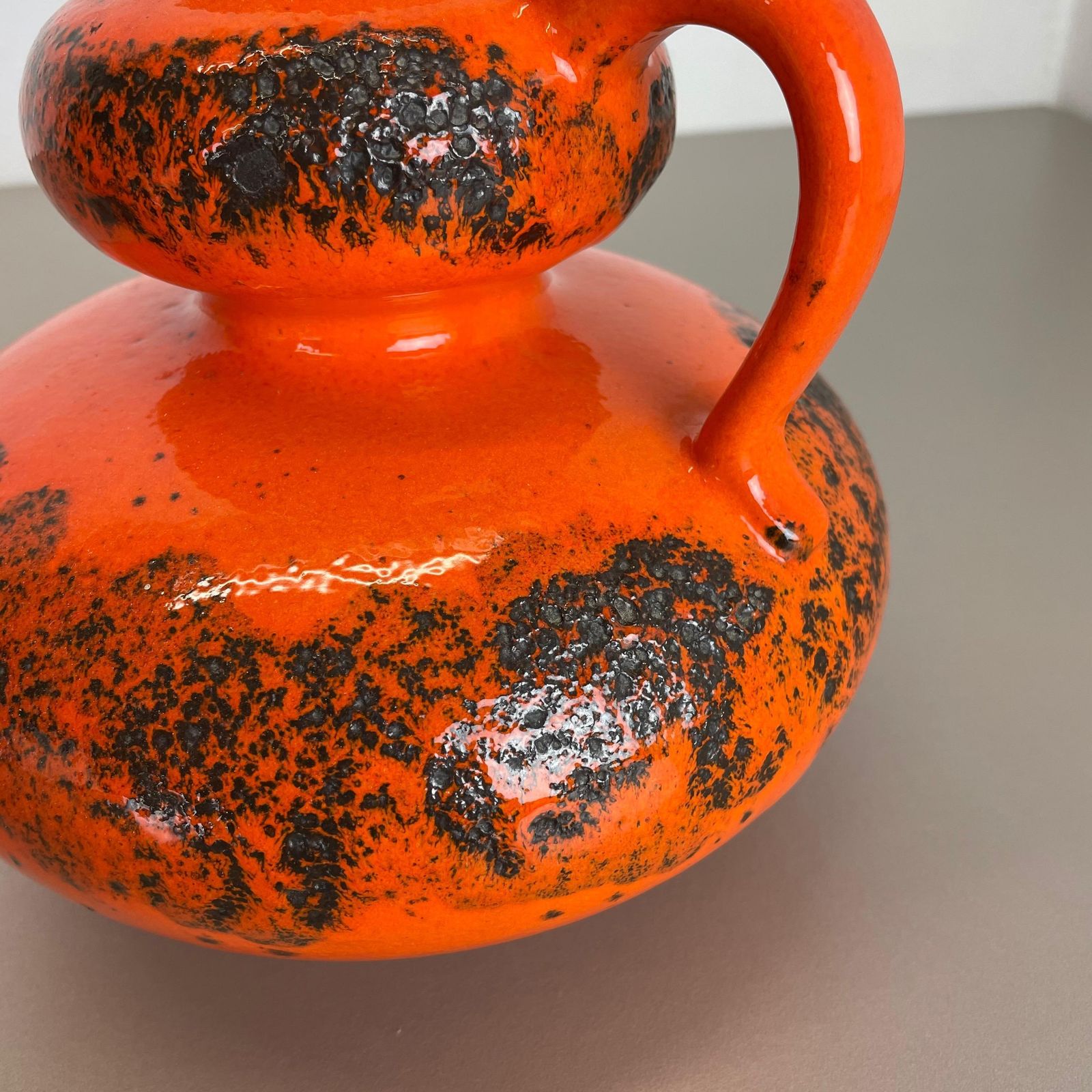 photo buy Set Of Two Pottery Fat Lava Vases "Orange" Made By Spara Ceramic, Germany 1970s