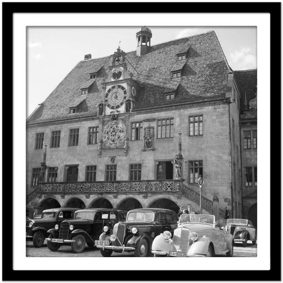 Karl Heinrich Lämmel Cars Parking At Old Heidelberg City Hall, Germany 1936, Printed Later 1936/2021 photo Art