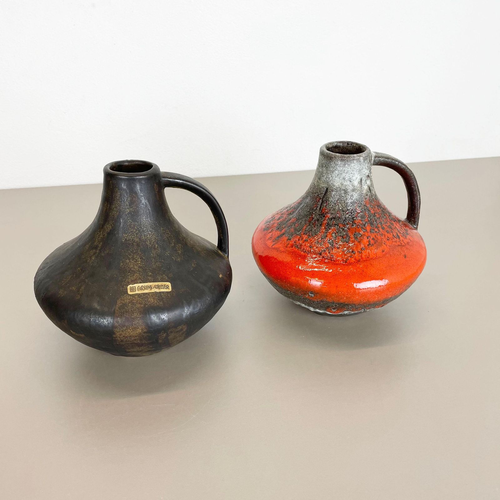 Set Of 2 Fat Lava Pottery Vases Heinz Siery Carstens Tönnieshof, Germany, 1970s photo furniture