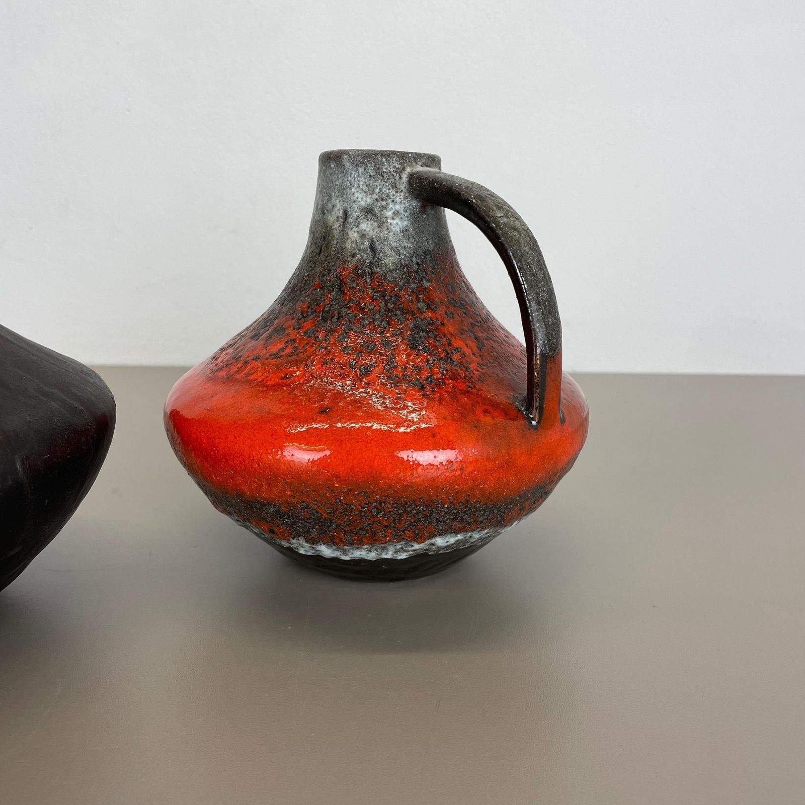 Home Decor Set Of 2 Fat Lava Pottery Vases Heinz Siery Carstens Tönnieshof, Germany, 1970s photo