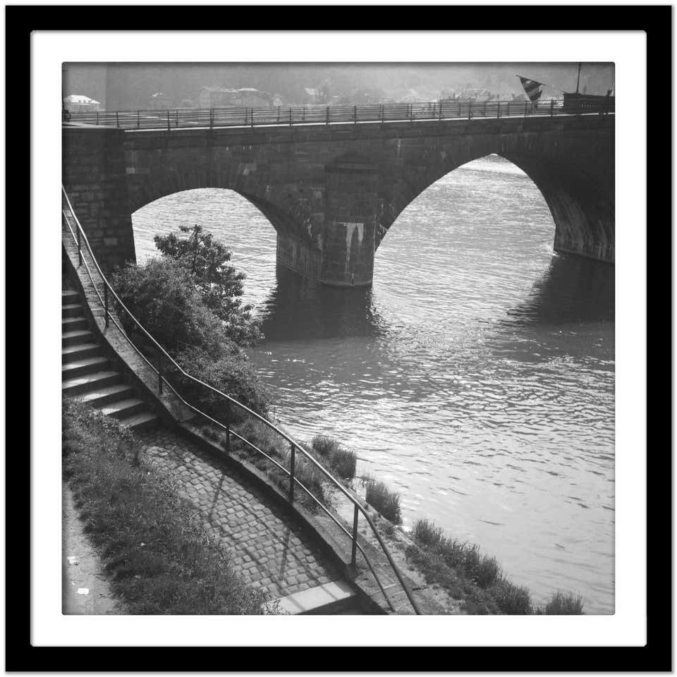 Karl Heinrich Lämmel Old Bridge Over River Neckar At Heidelberg, Germany 1938, Printed Later 1938/2021 photo Art