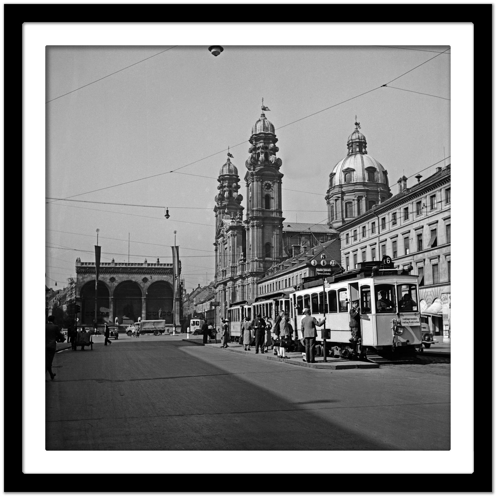 Karl Heinrich Lämmel Odeonsplatz, Feldherrnhalle, Theatinerkirche, Munich Germany 1937, Printed Later 1937/2021 photo Art