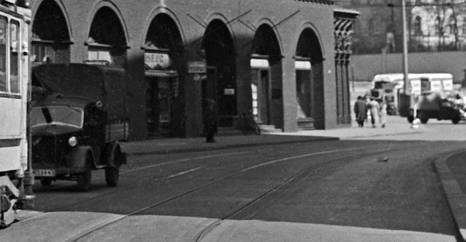 Karl Heinrich Lämmel Chile House Office Building Hamburg With Tram, Germany 1938, Printed Later 1938/2021 photo for sale