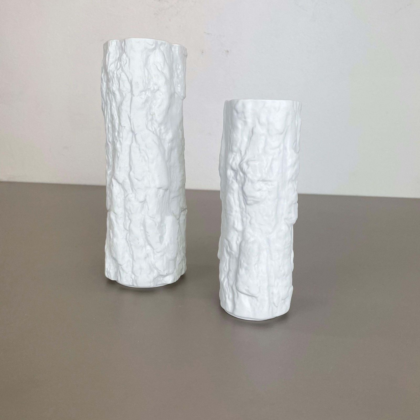 Set Of 2 Porcelain Op Art Brutalist Vase By Bareuther, Bavaria, Germany, 1970s photo furniture