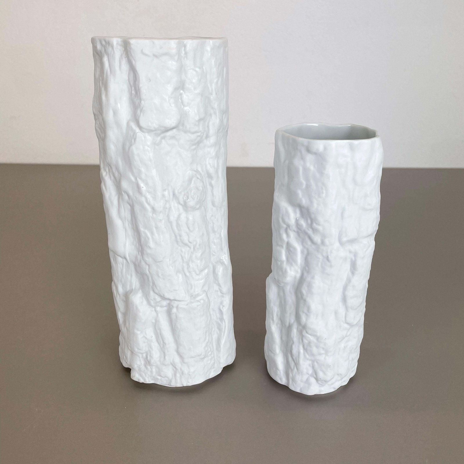 Set Of 2 Porcelain Op Art Brutalist Vase By Bareuther, Bavaria, Germany, 1970s photo for sale