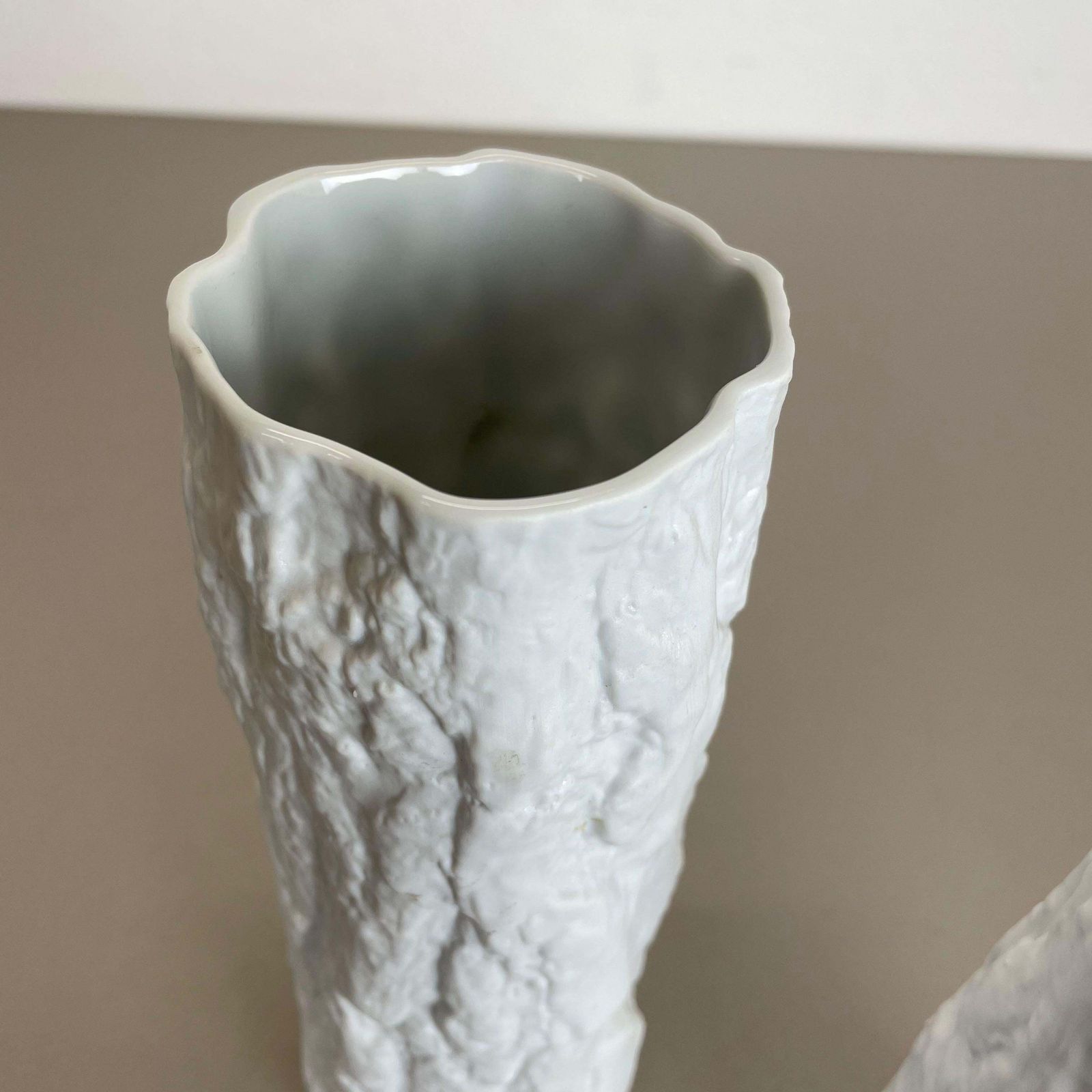 Set Of 2 Porcelain Op Art Brutalist Vase By Bareuther, Bavaria, Germany, 1970s photo vintage