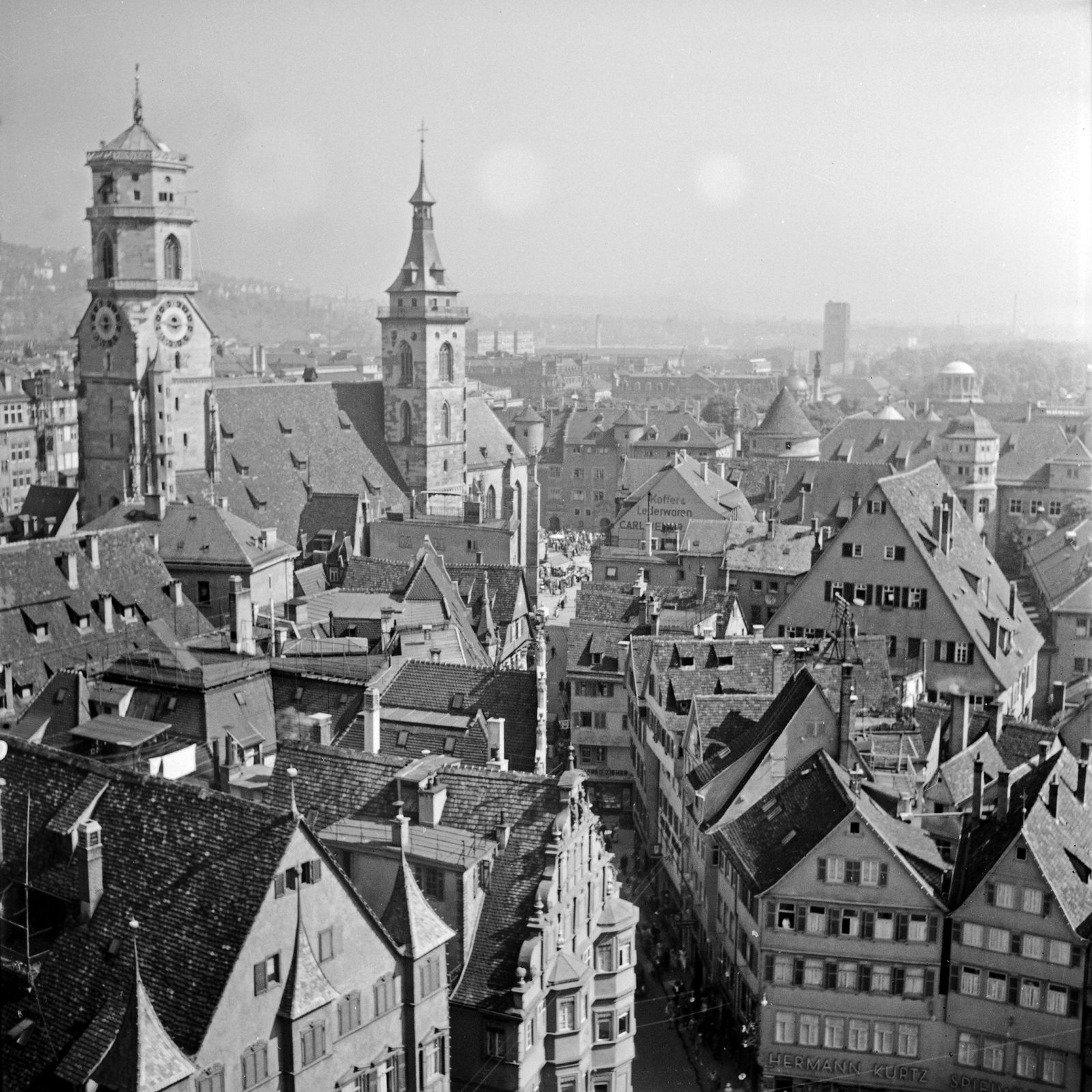 Karl Heinrich Lämmel View From City Hall Belfry To Old City, Stuttgart Germany 1935, Printed Later 1935/2021