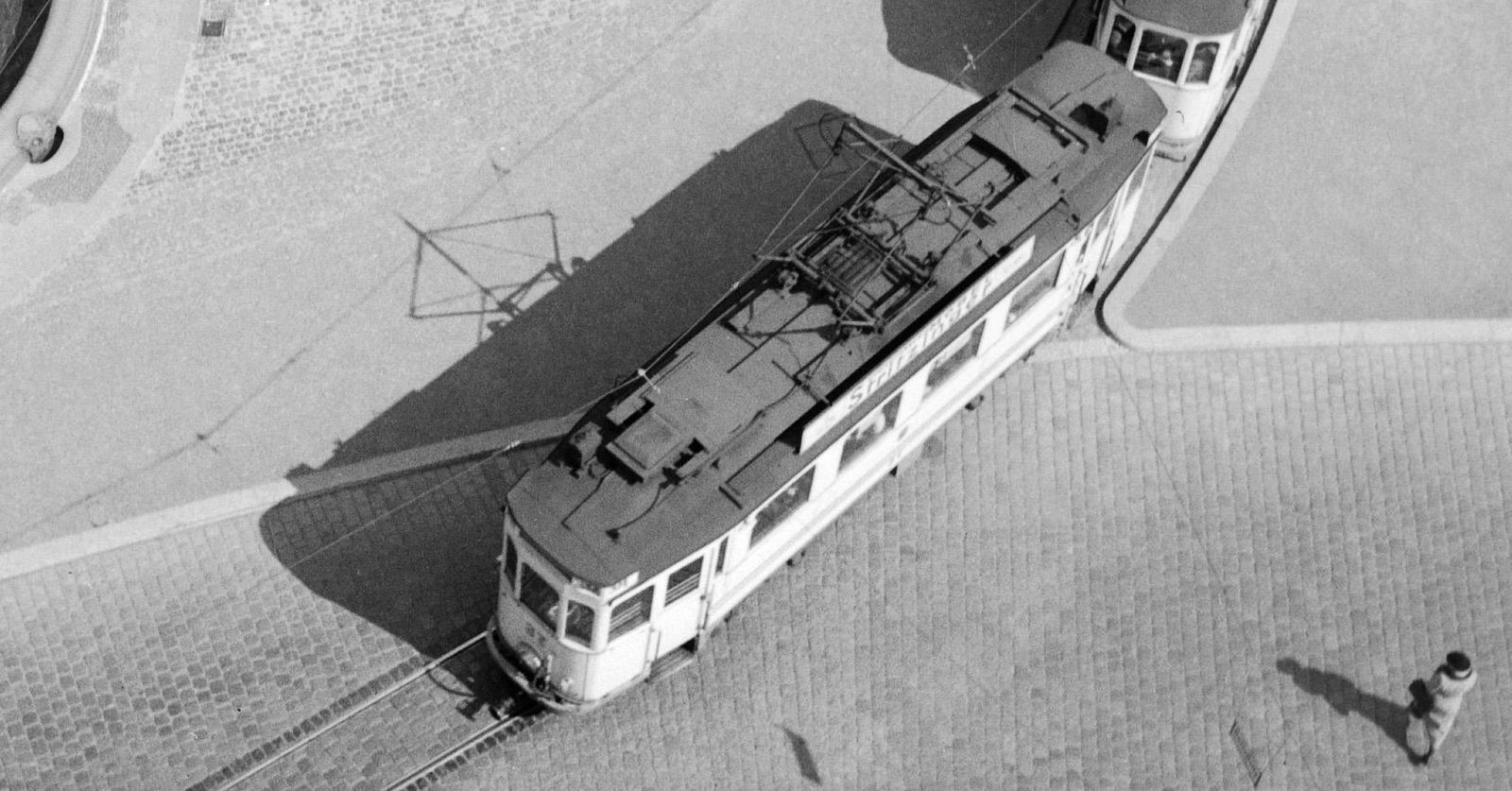 Karl Heinrich Lämmel Trams On Way Through Centre Darmstadt, Germany 1938 Printed Later 1938/2021 photo furniture