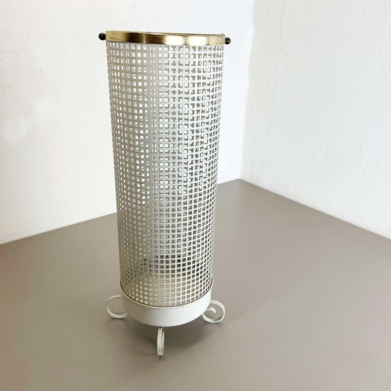 Midcentury Brass Matégot Style Hollywood Regency Umbrella Stand, France, 1950s photo for sale