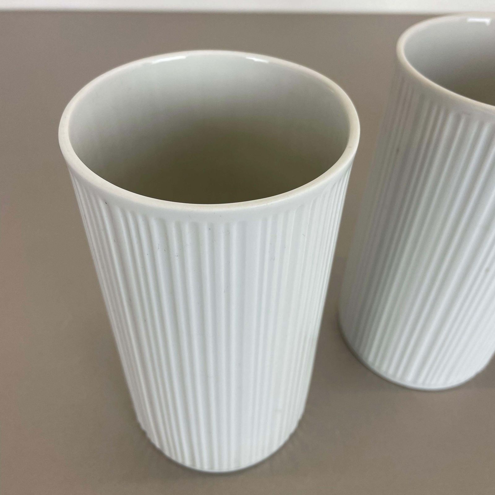 Set Of 3 Op Art Porcelain Vases By Melitta Minden, Germany, 1970s photo vinterior