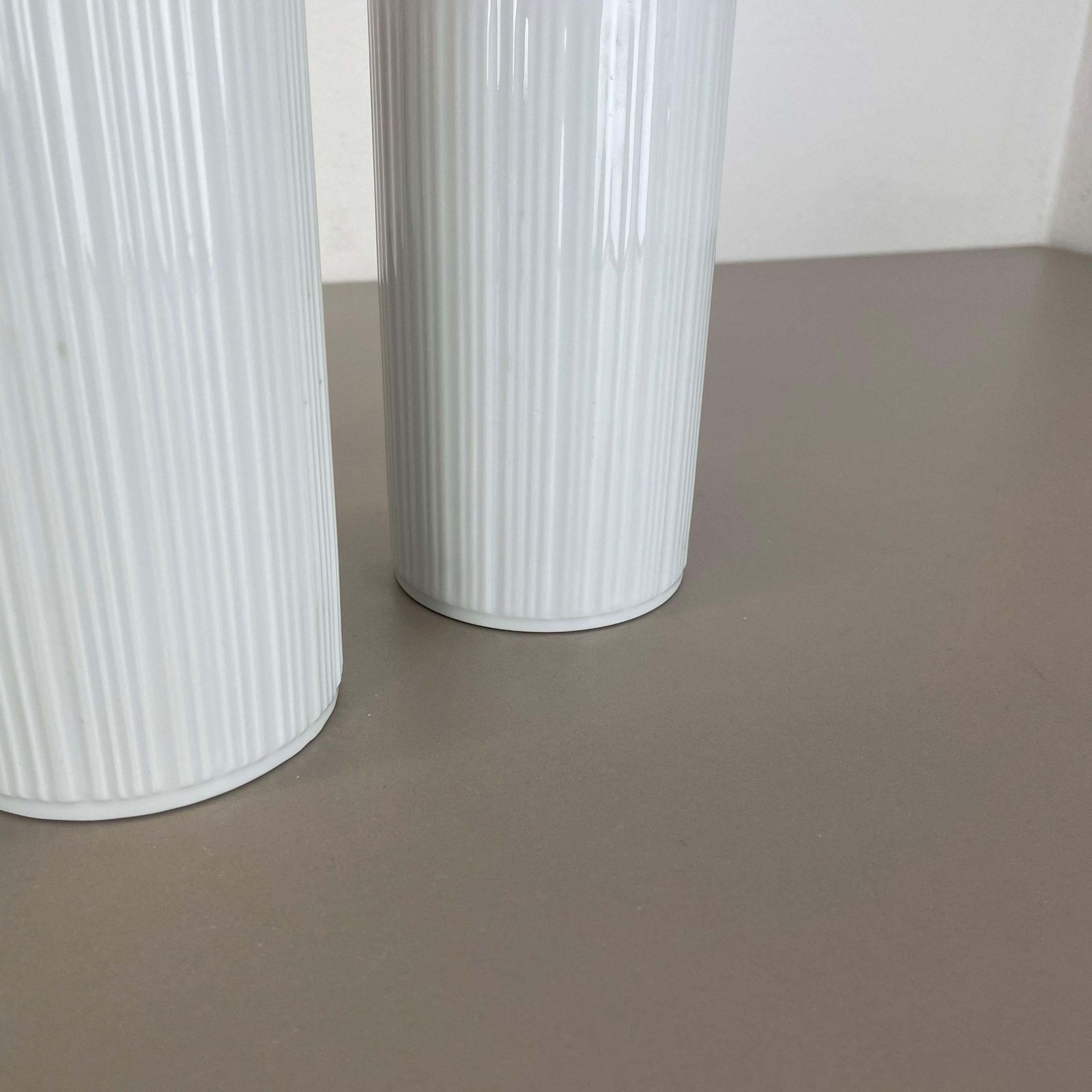 Set Of 3 Op Art Porcelain Vases By Melitta Minden, Germany, 1970s photo vintage