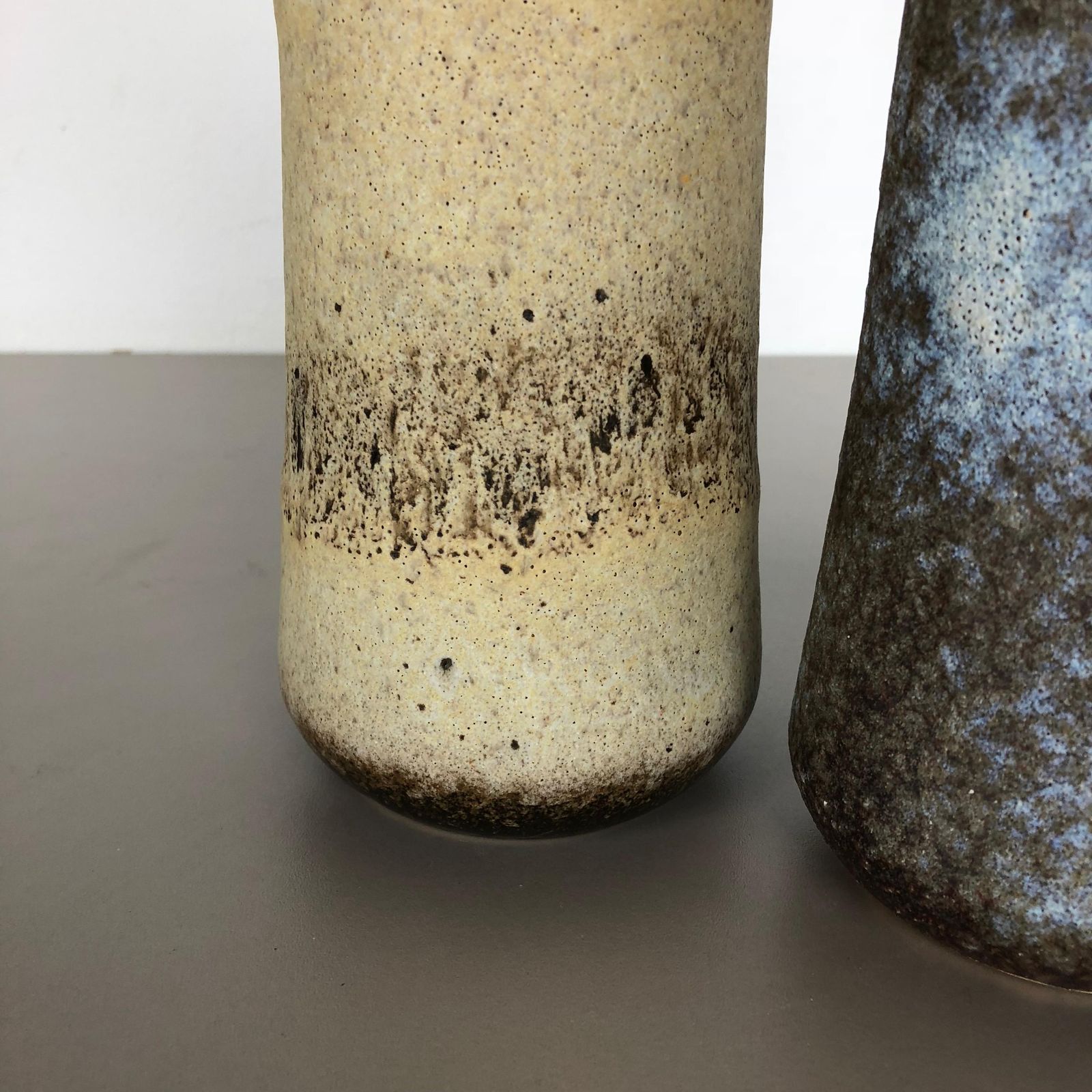 Set Of Two Pottery Fat Lava Vases "206 26" Made By Scheurich, Germany, 1970s photo Home Decor