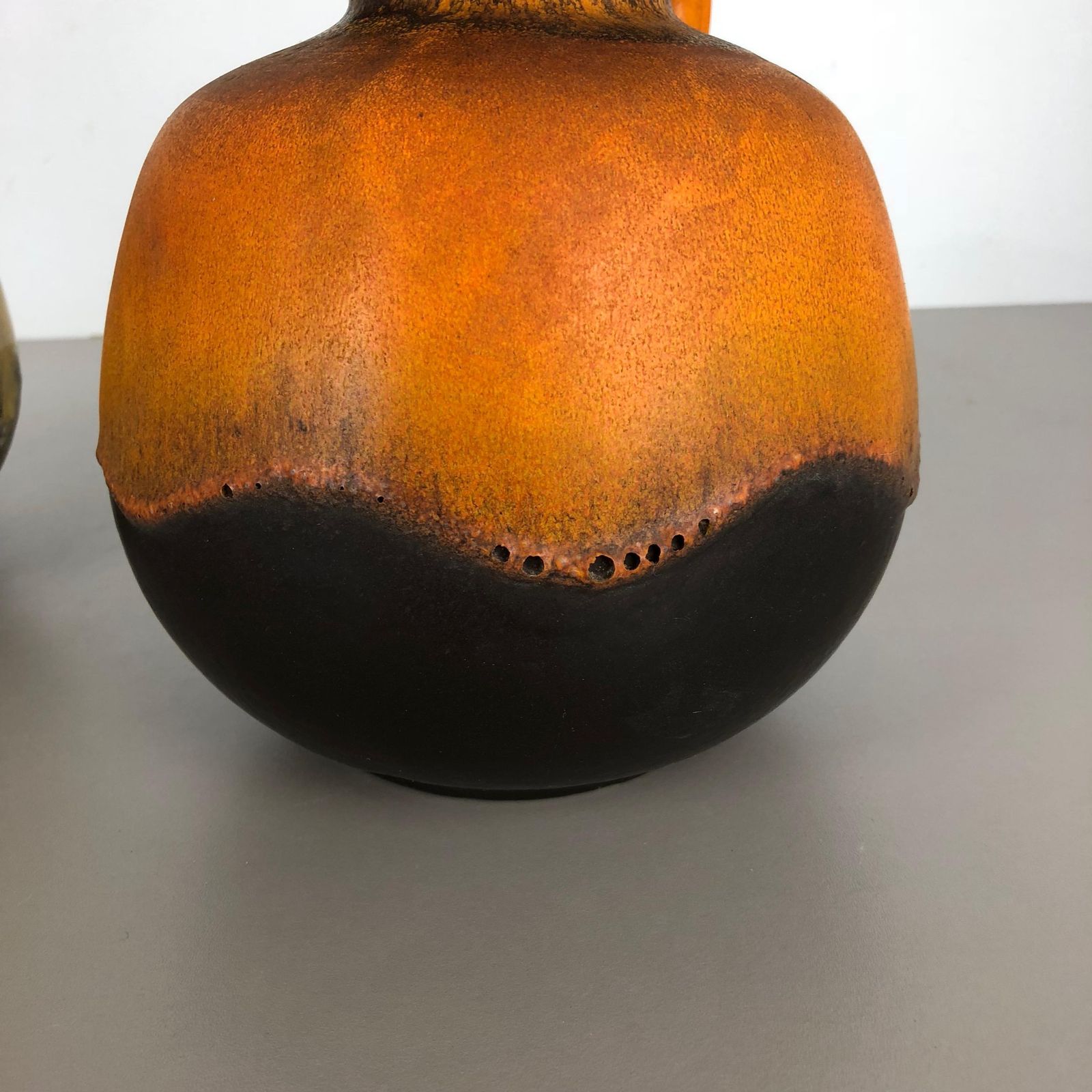 Set Of Two Pottery Fat Lava Vases Model "484 21" Made By Scheurich Germany 1970s photo buy