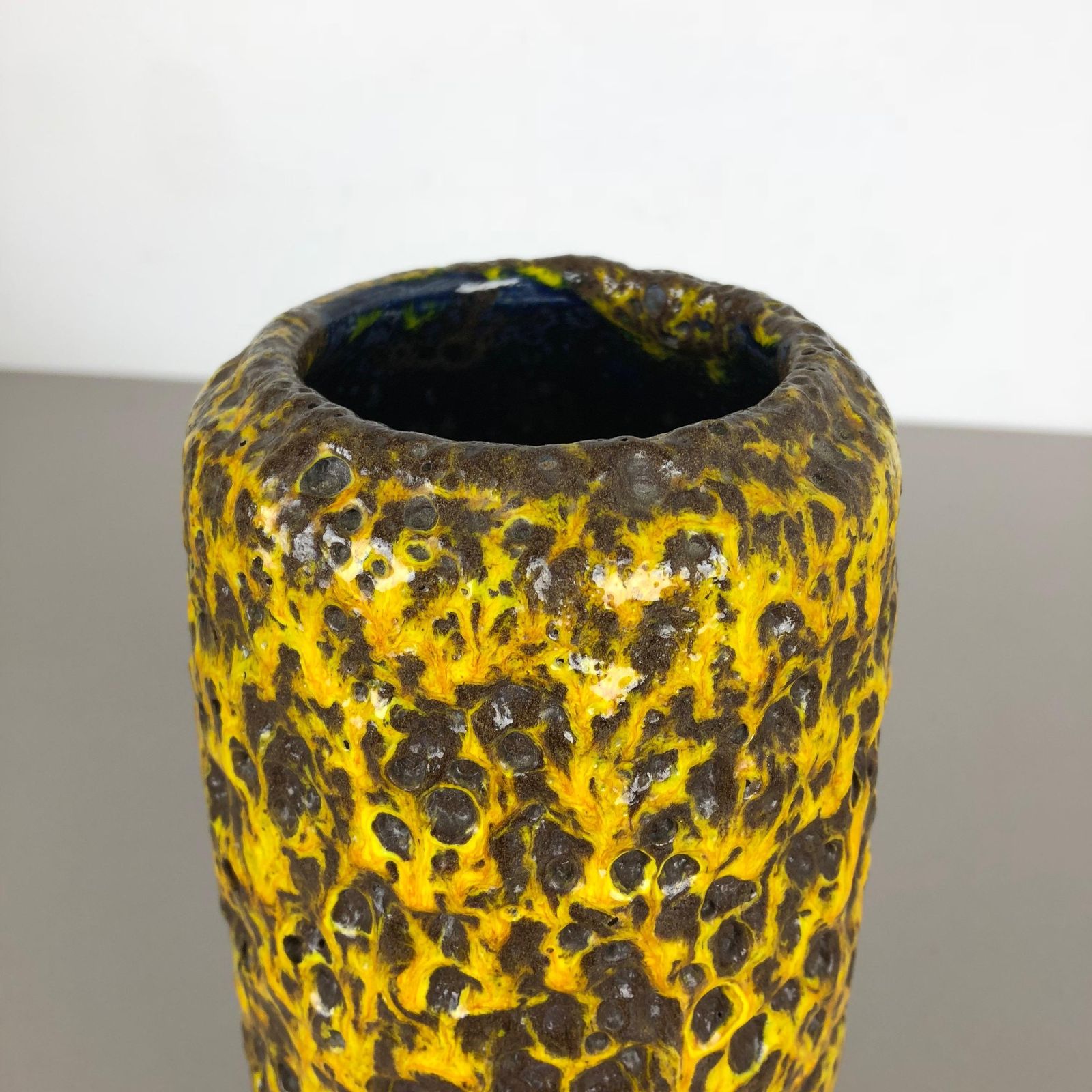 photo buy Pottery Super Yellow Color Fat Lava Multi Color Vase Scheurich Wgp, 1970s