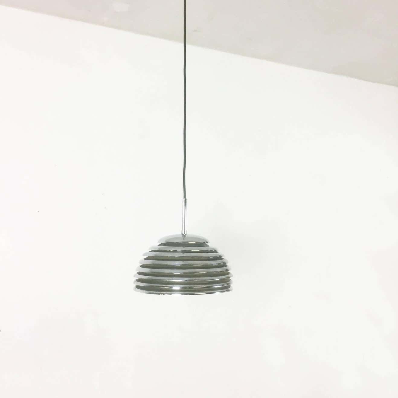 Chrome Hanging Pendant Lamp Light By Kazuo Motozawa For Staff Germany, 1960s photo Lighting