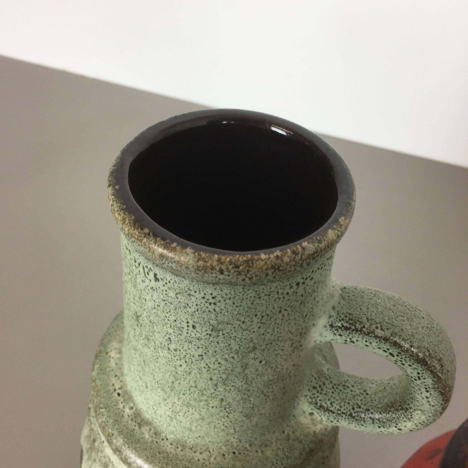 Set Of Three 1970s Pottery Fat Lava "Vienna" Vases Made By Scheurich, Germany photo vintage