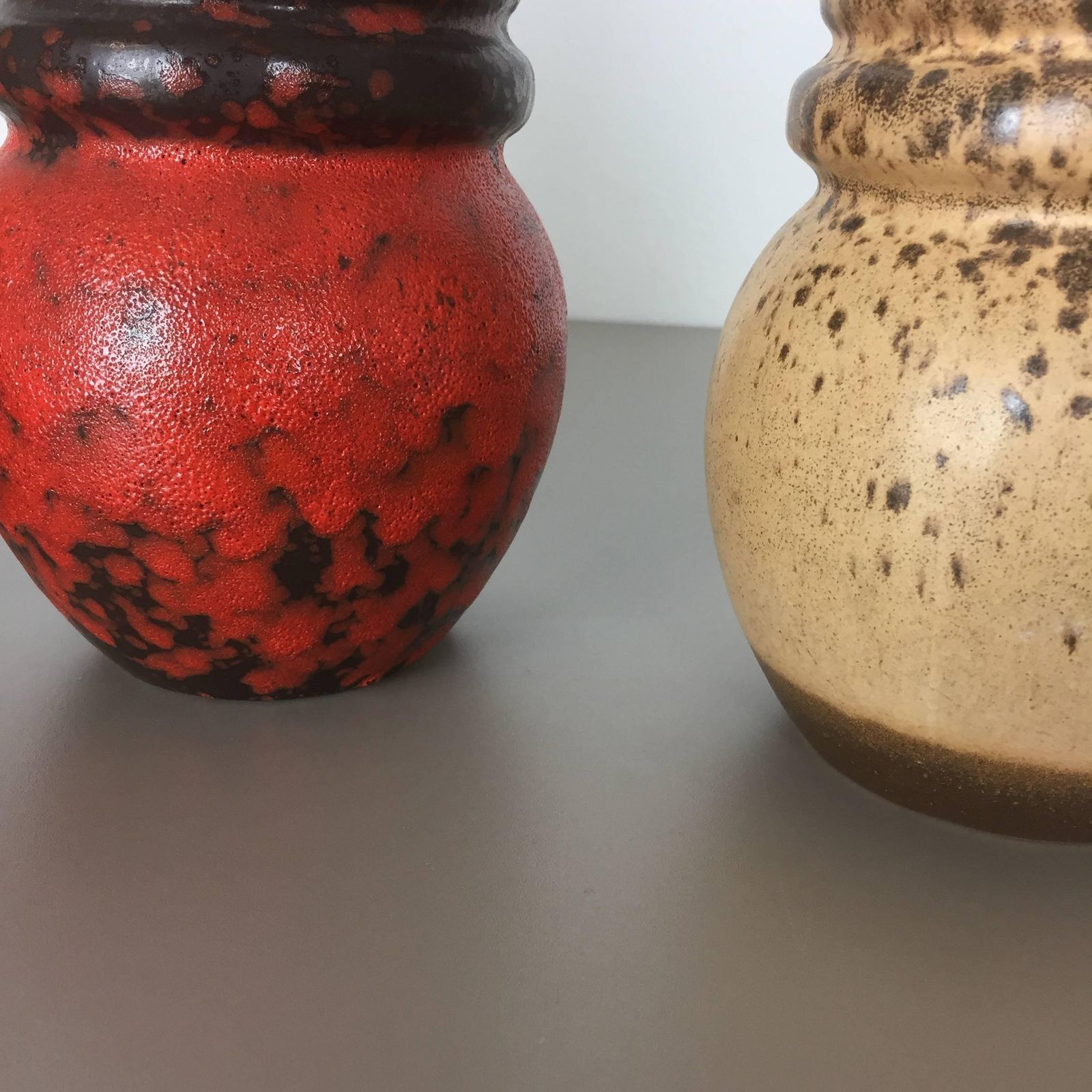 photo furniture Set Of Three 1970s Pottery Fat Lava "Vienna" Vases Made By Scheurich, Germany