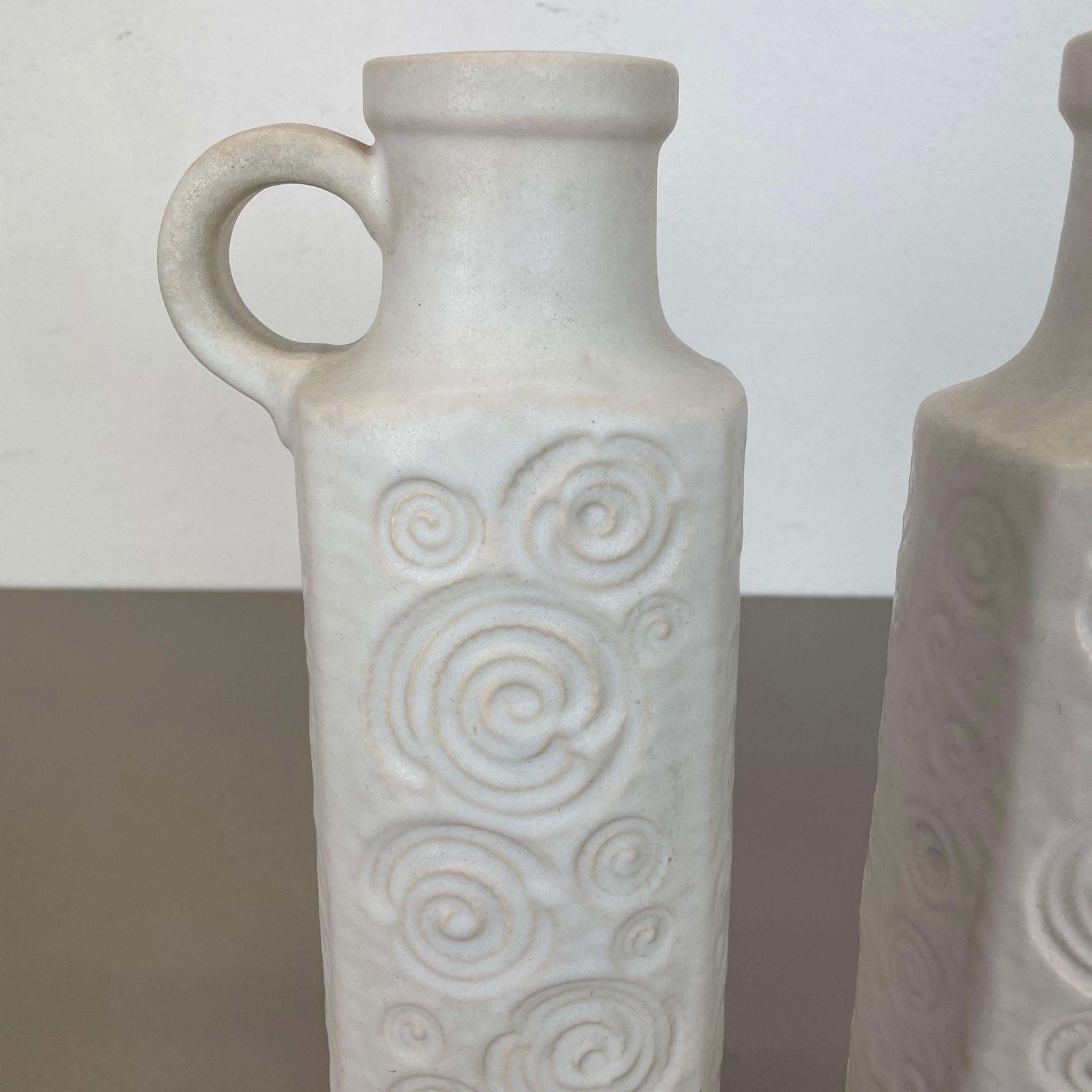 Set Of Two Pottery Fat Lava Vases Jura "482 28" Made By Scheurich, Germany 1970s photo 428.0