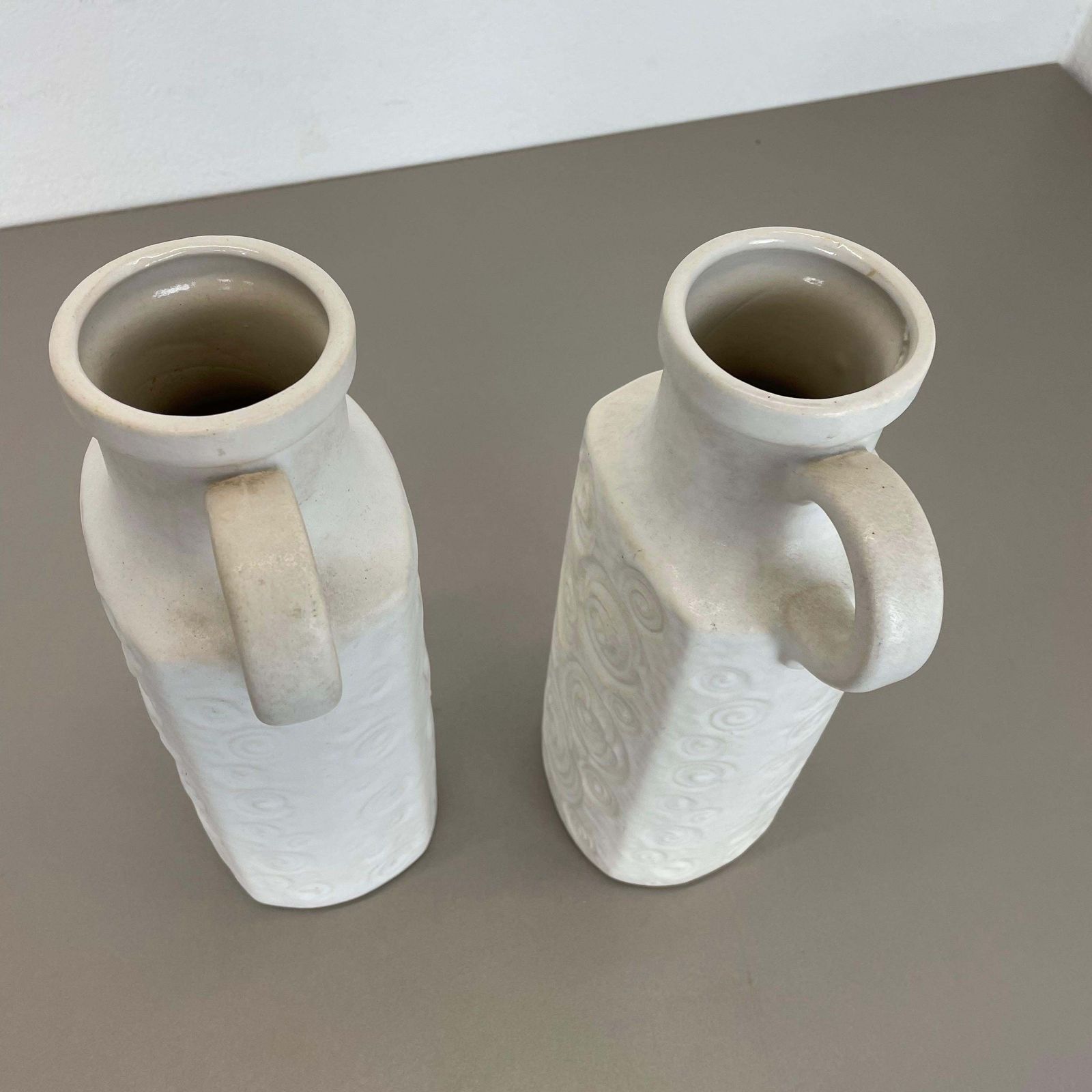 428.0 Set Of Two Pottery Fat Lava Vases Jura "482 28" Made By Scheurich, Germany 1970s photo