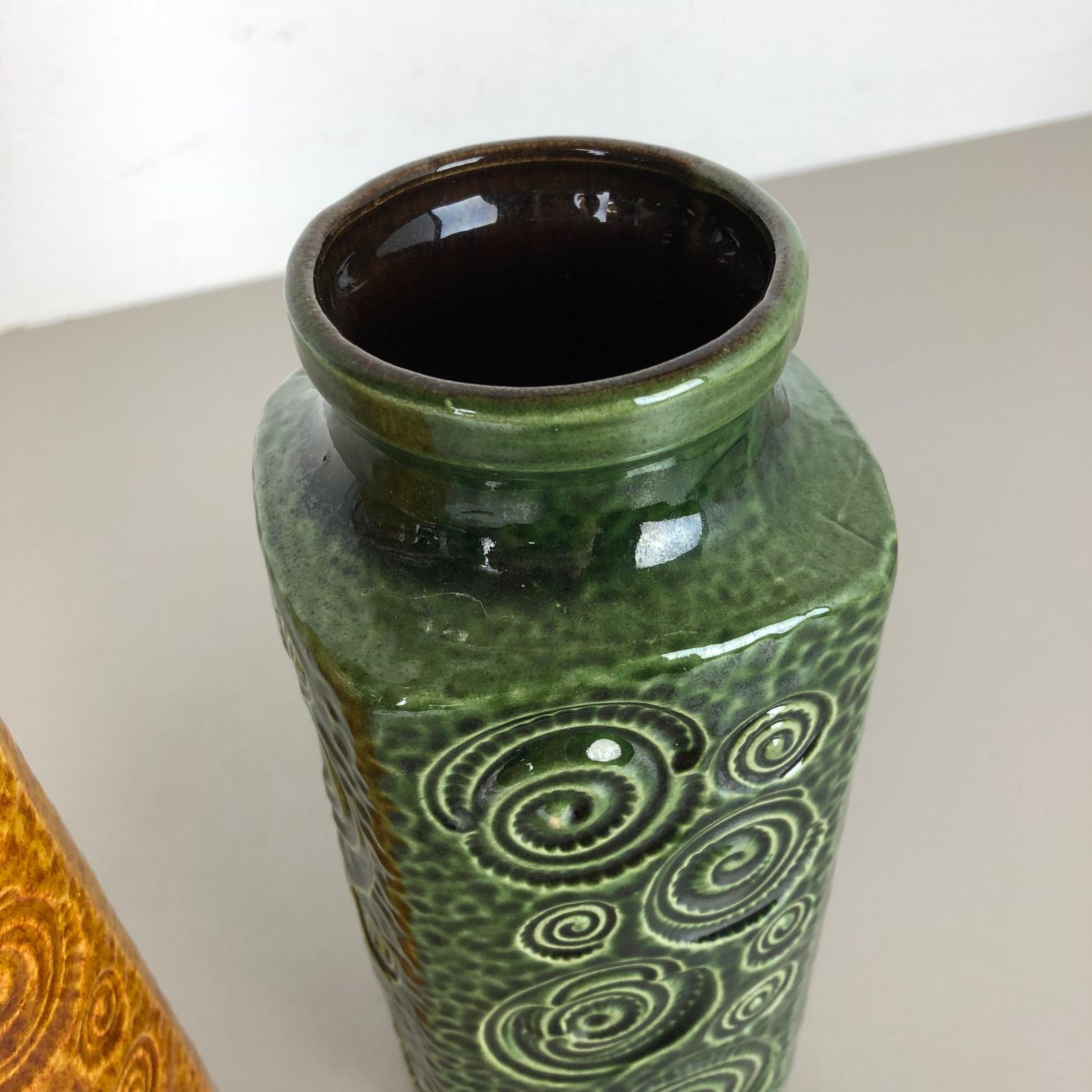 photo furniture Set Of Two Pottery Fat Lava Vases Jura "282 26" Made By Scheurich, Germany 1970s