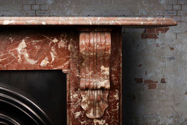 One Of A Pair Of Antique Rosa Rora Marble Corbel Fireplaces.  Price Is Per Fireplace. photo Home Fixtures