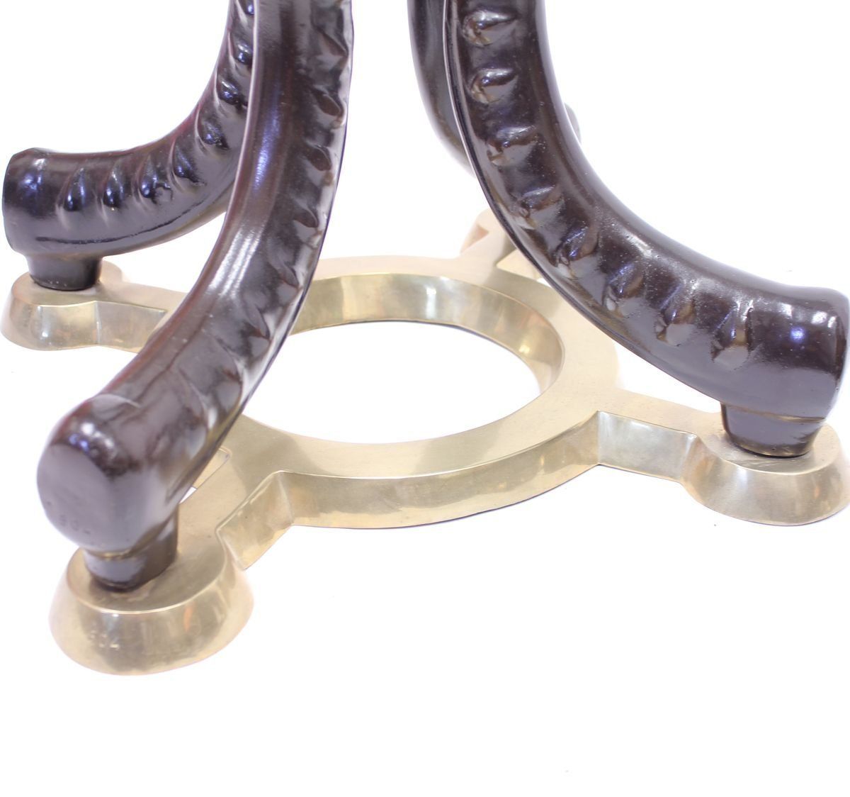 Furniture Brass & Faux Tusks Side Or Coffee Tables, 1970s, Set Of 2 photo