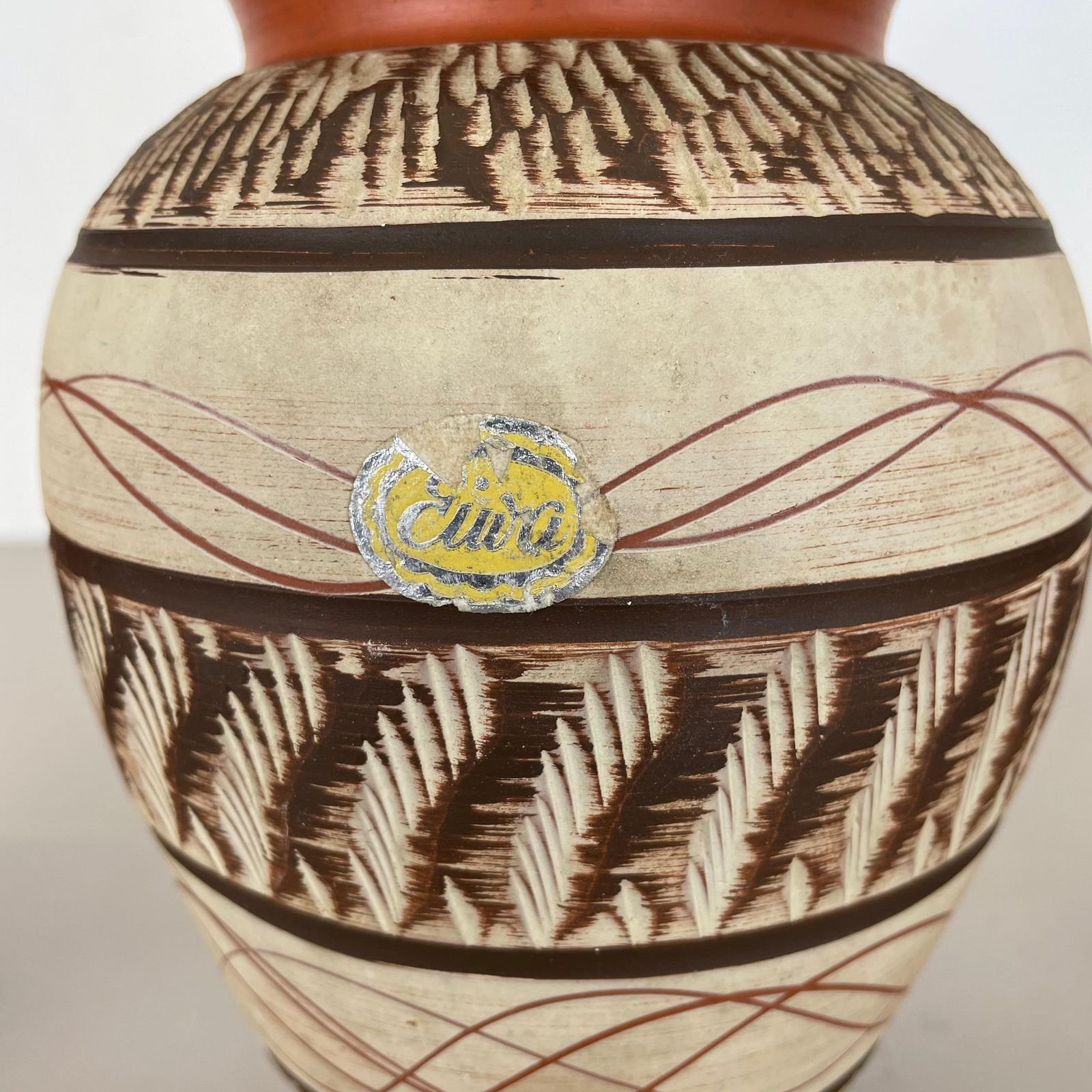 523.0 Set Of 3 Abstract Ceramic Pottery Vases By Eiwa / Akru Ceramics, Germany, 1950s photo