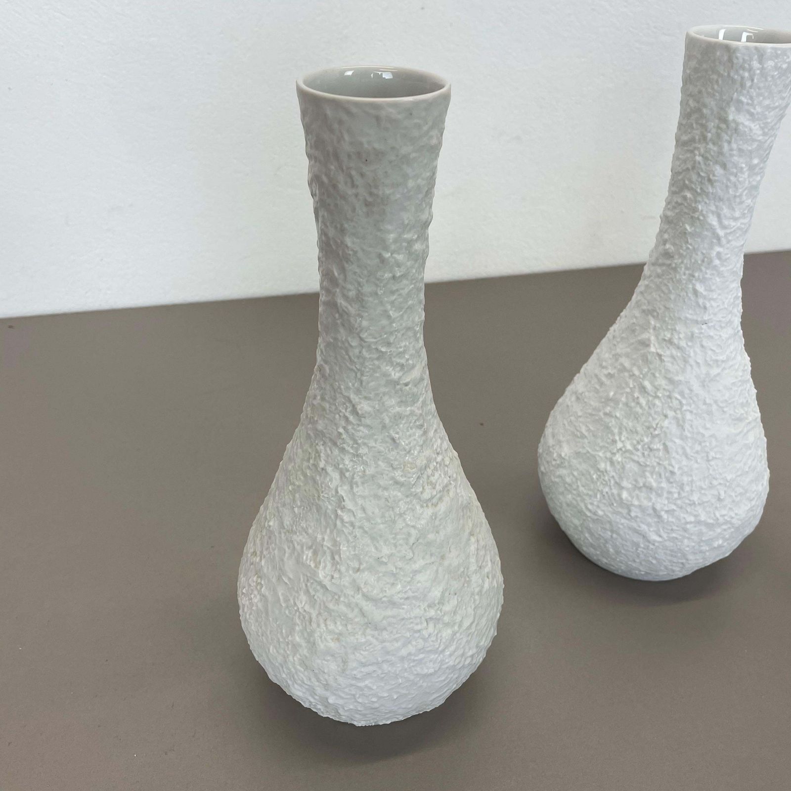 photo furniture Set Of 3 Op Art Biscuit Porcelain Vases By Edelstein Bavaria, Germany, 1970s