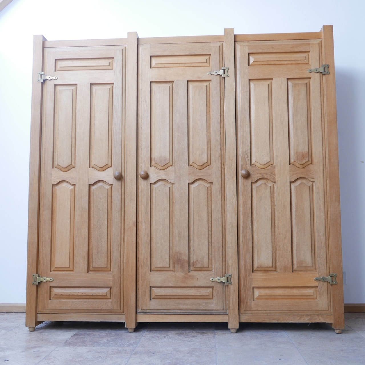photo buy Guillerme Et Chambron Oak Mid Century French Armoire Cabinet