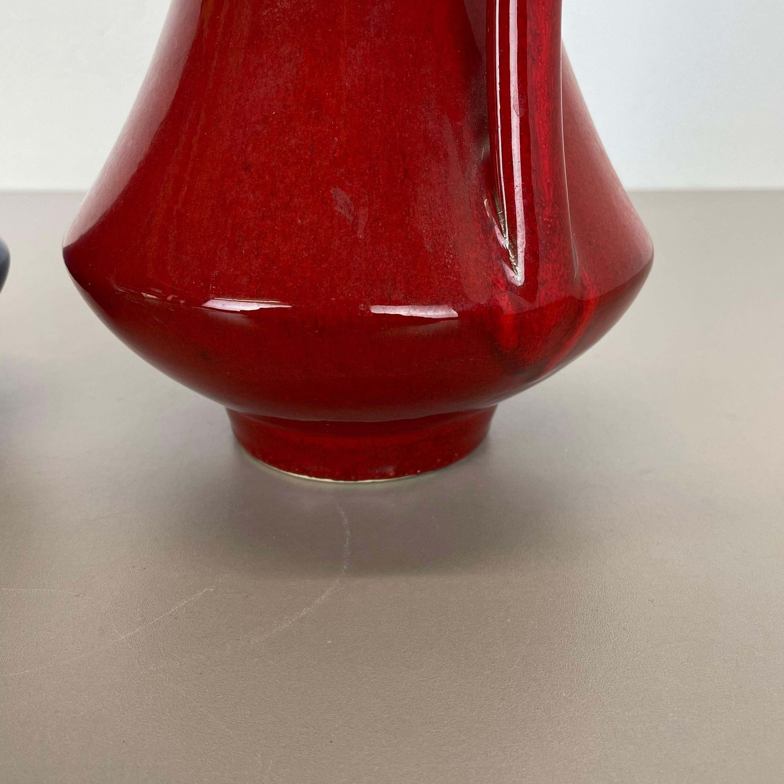 517.0 Set Of Two Pottery Fat Lava Vases "Black Red" By Jopeko, Germany, 1970s photo