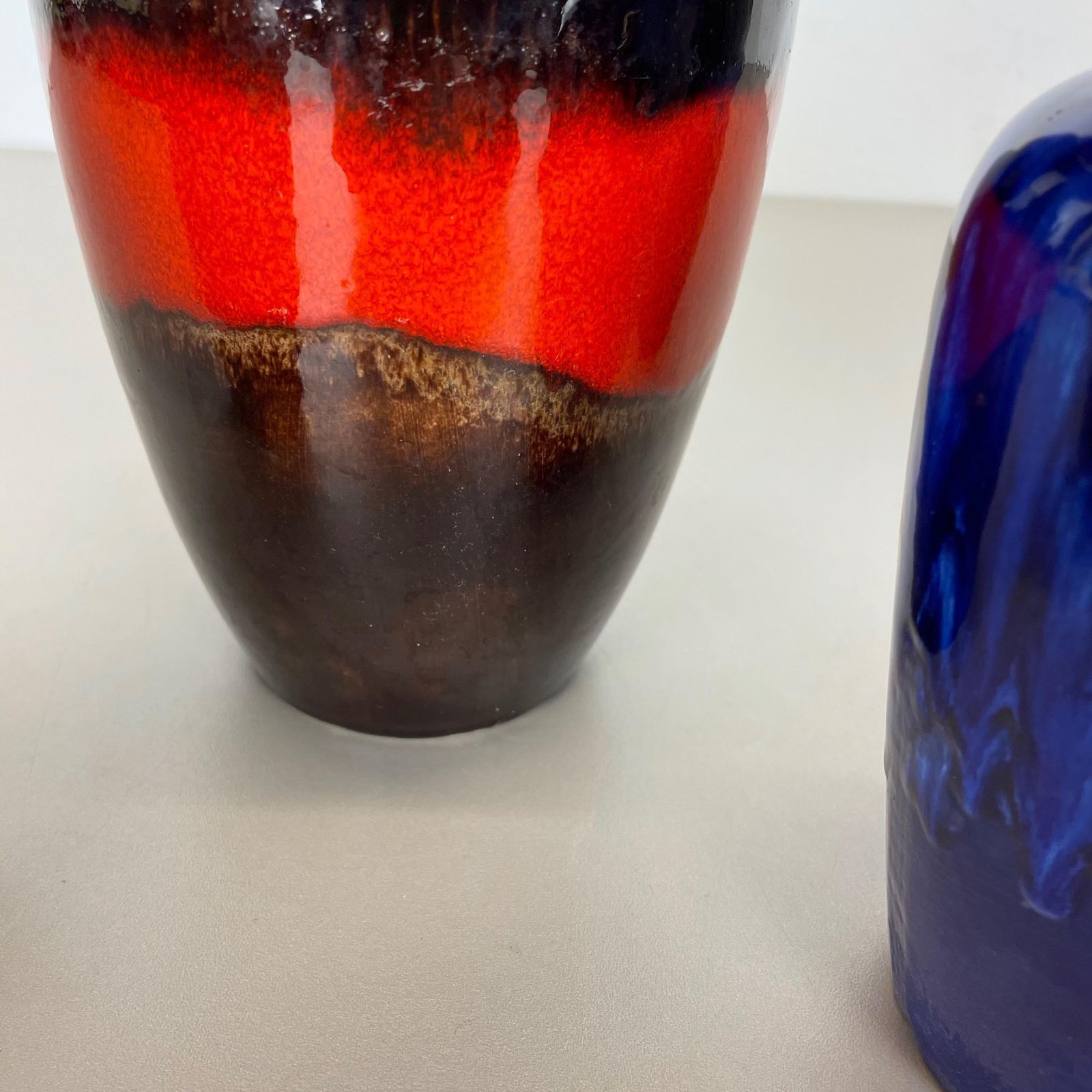 Set Of Five Vintage Pottery Fat Lava Vases Made By Scheurich, Germany, 1970s photo buy