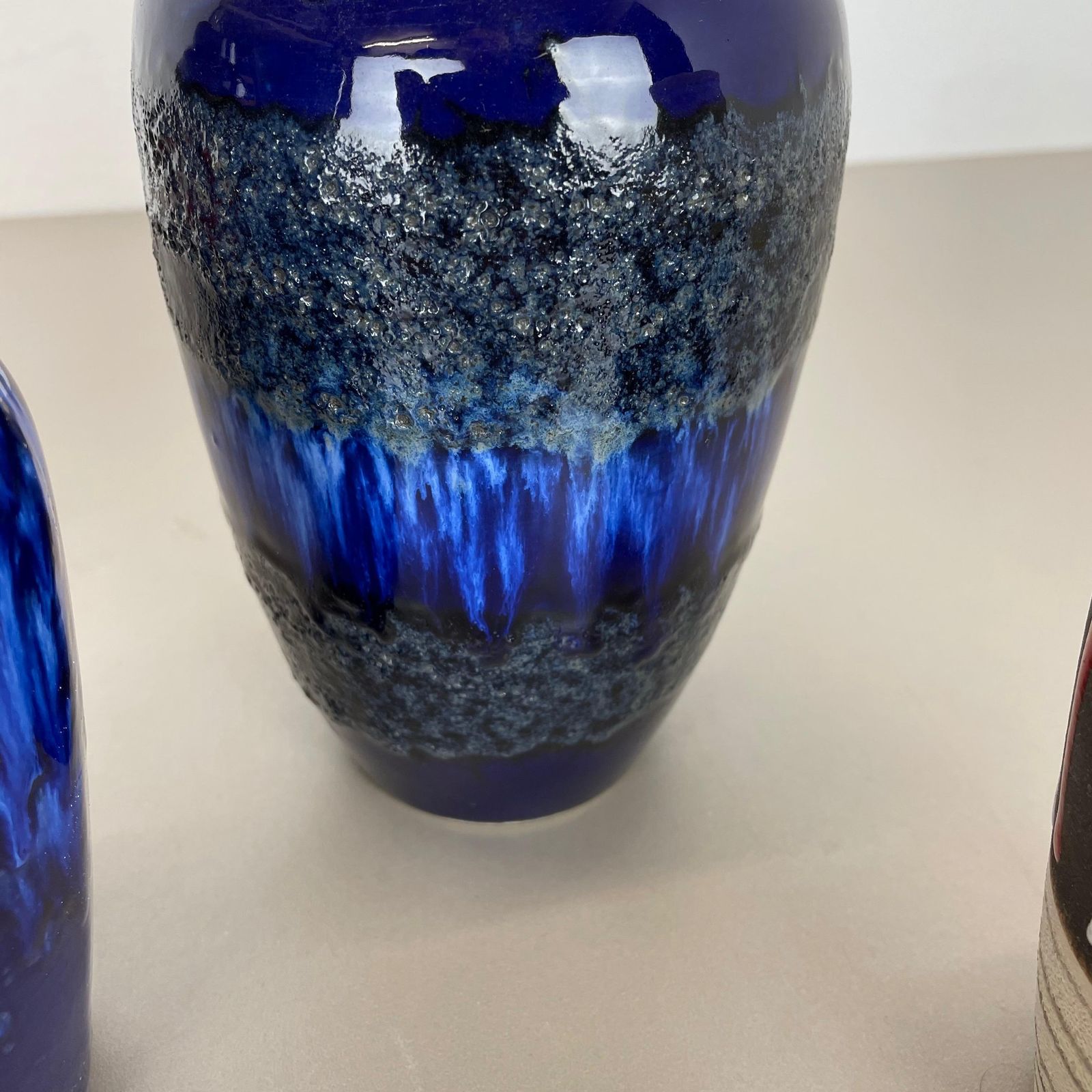 517.0 Set Of Five Vintage Pottery Fat Lava Vases Made By Scheurich, Germany, 1970s photo