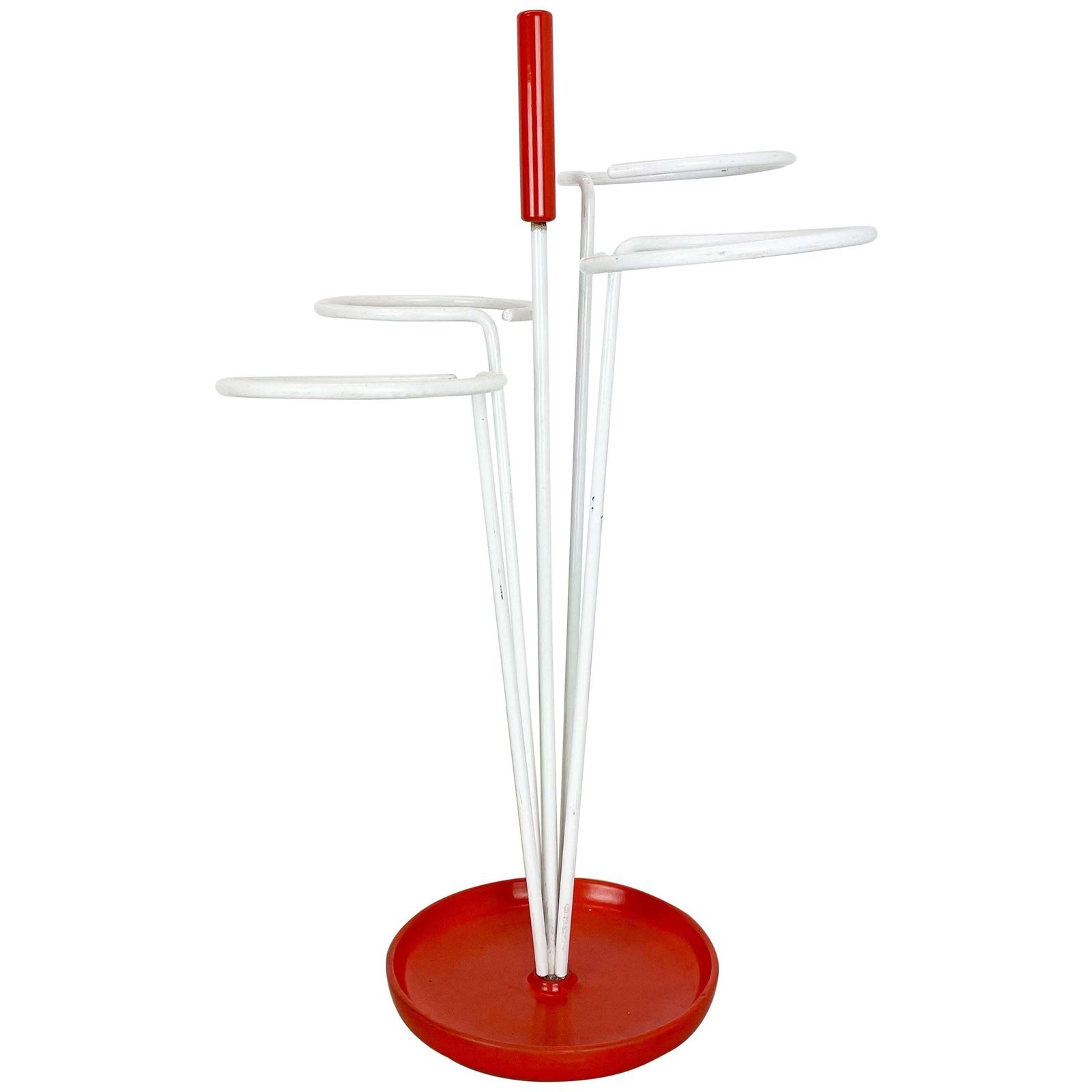 Original Minimalist Matégot Style Metal Pop Art Umbrella Stand, Germany, 1960s photo furniture