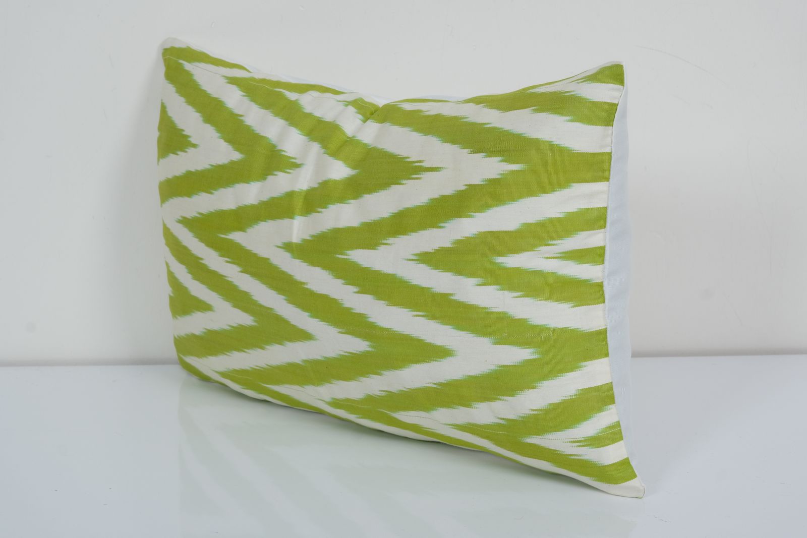Yellow Ikat Pillow Cover, Accent Pillow Ikat Fabric Central Asian Tajik Ikat 30x50 Cm photo for sale