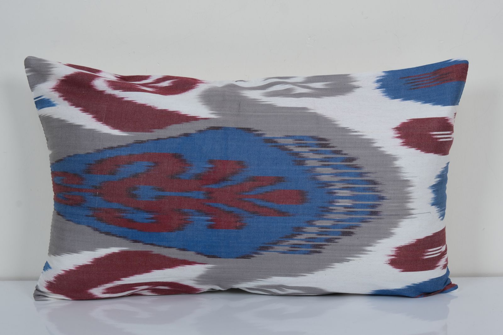 Uzbek Ikat Fabric Designer Ikat Pillow Silkway Ikats Living Room Pillow Decorative, Lumbar Ikat Cushion Cover 30x55 Cm