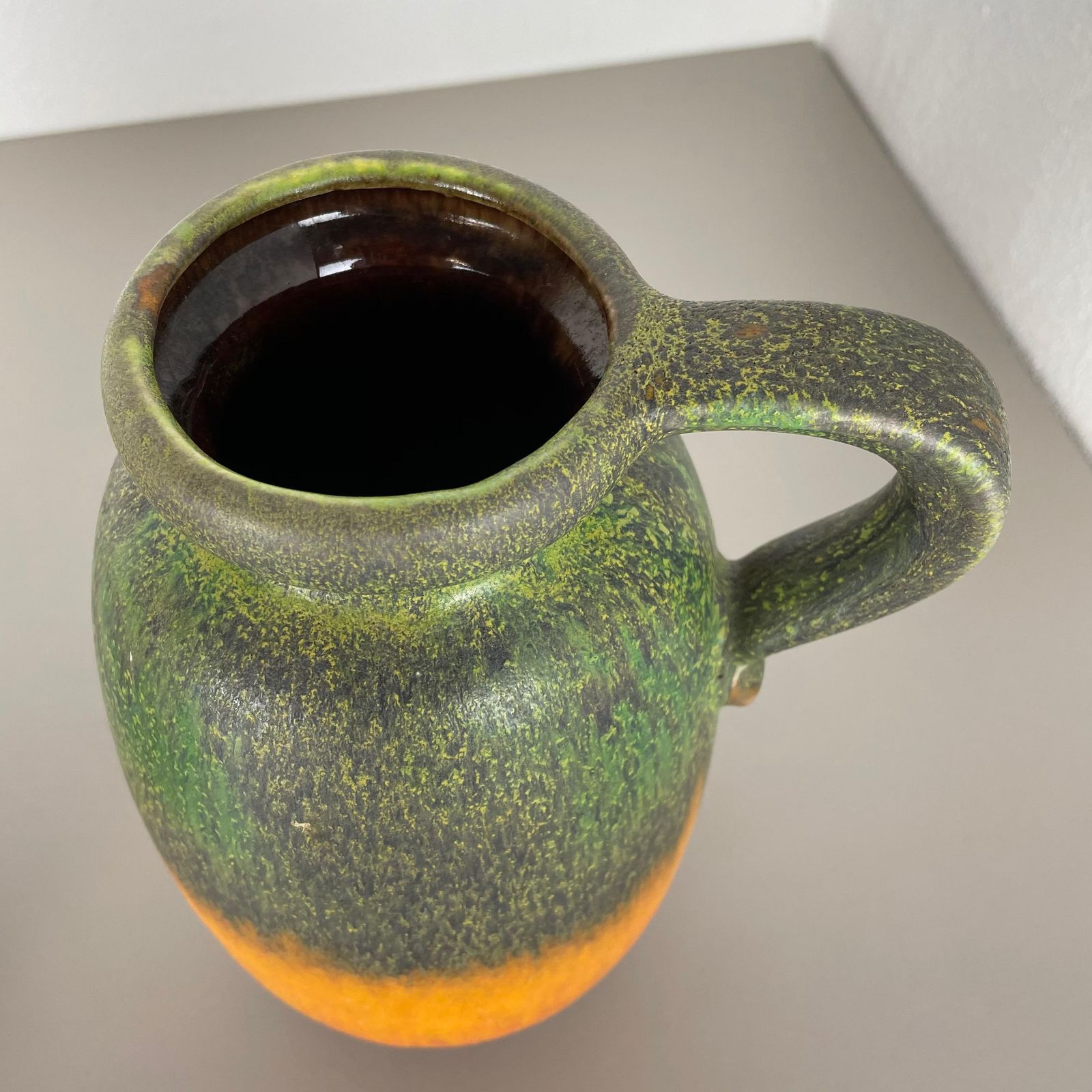Home Decor Set Of Two Pottery Fat Lava Vases "Multi Color" By Scheurich, Germany, 1970 photo