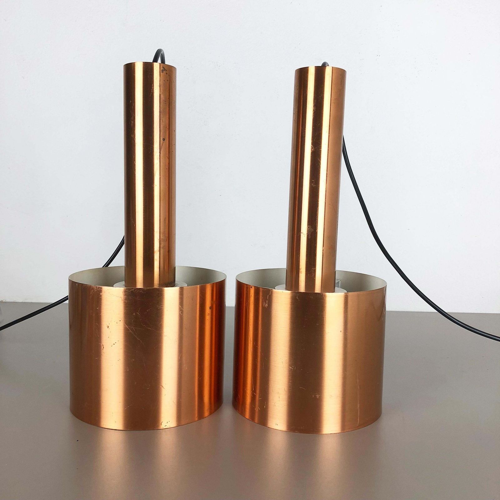 photo for sale Set Of 2 "Club" Hanging Light Copper Jo Hammerborg Fog & Mørup, Denmark, 1963