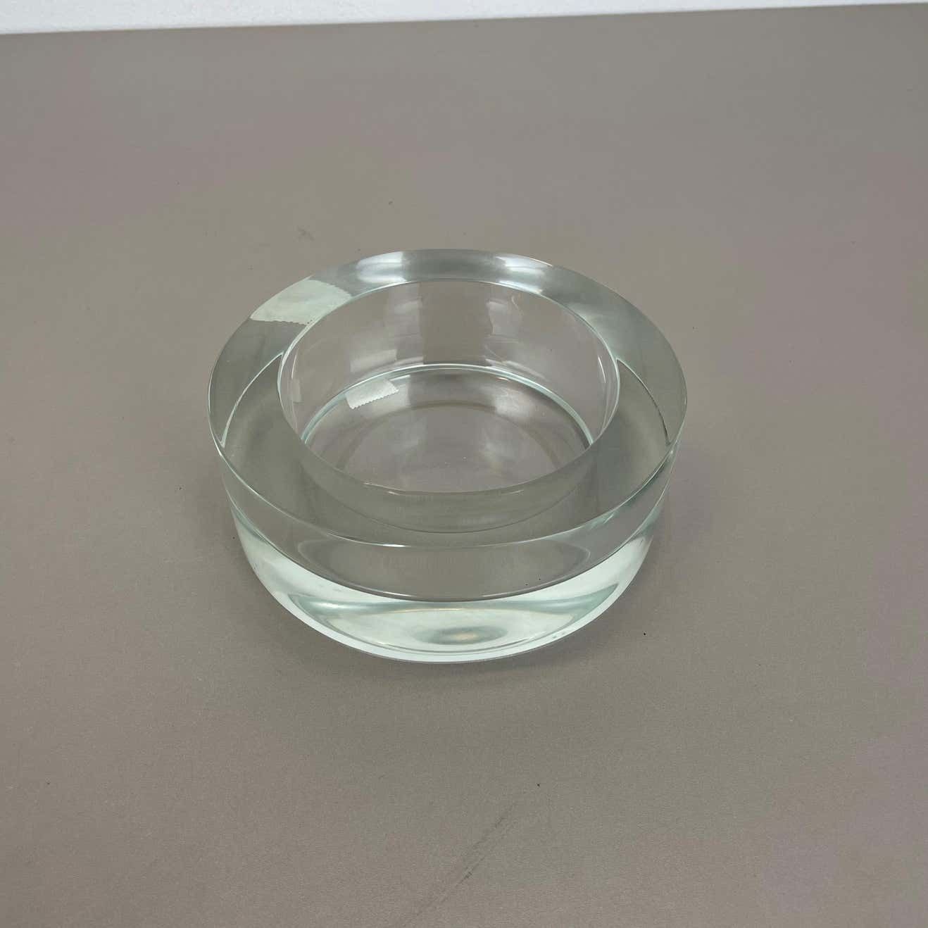New Old Stock 3,1kg Lucid Bowl Murano Glass Seguso Vetri D'arte, Italy, 1970 No2 photo for sale