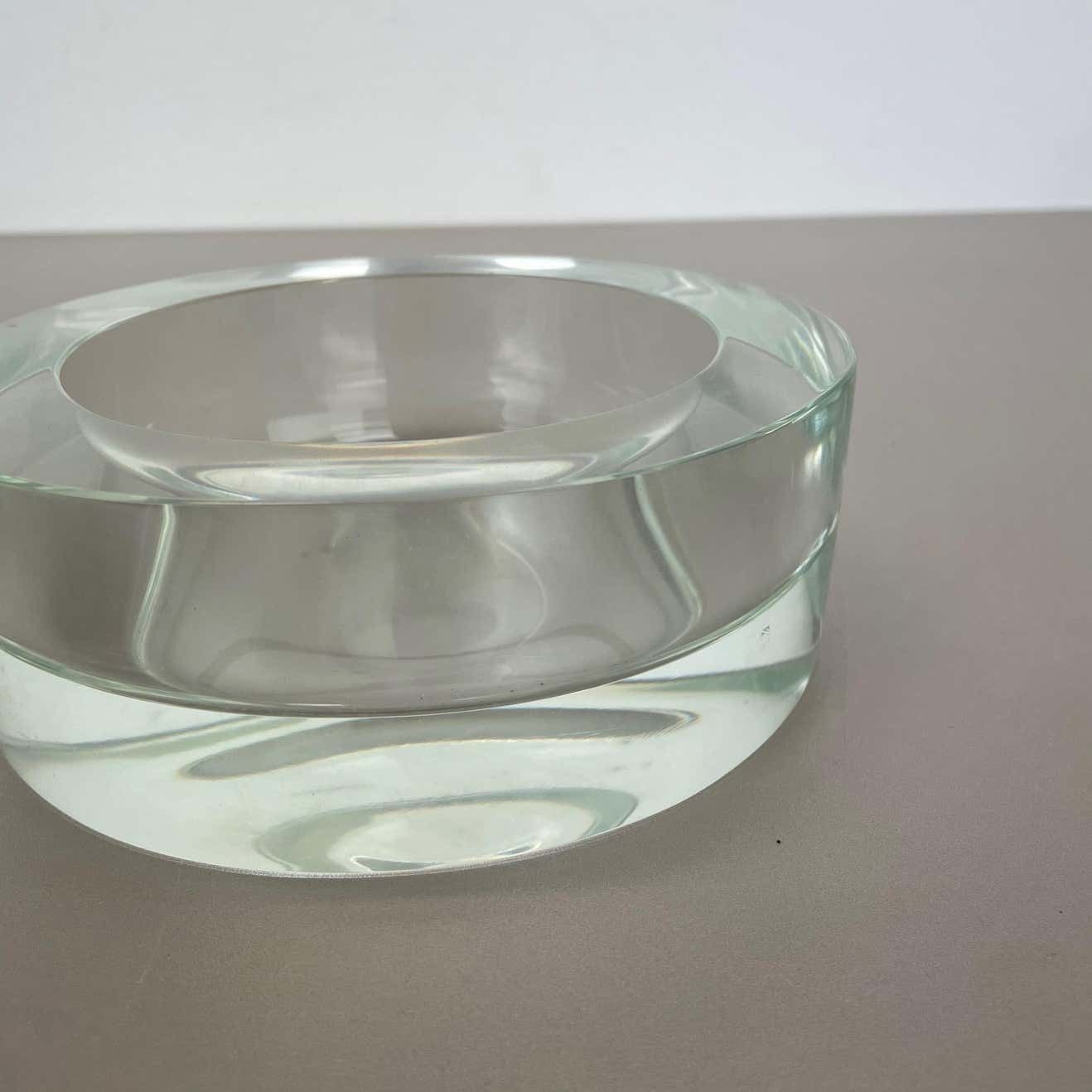 New Old Stock 3,1kg Lucid Bowl Murano Glass Seguso Vetri D'arte, Italy, 1970 No2 photo vinterior