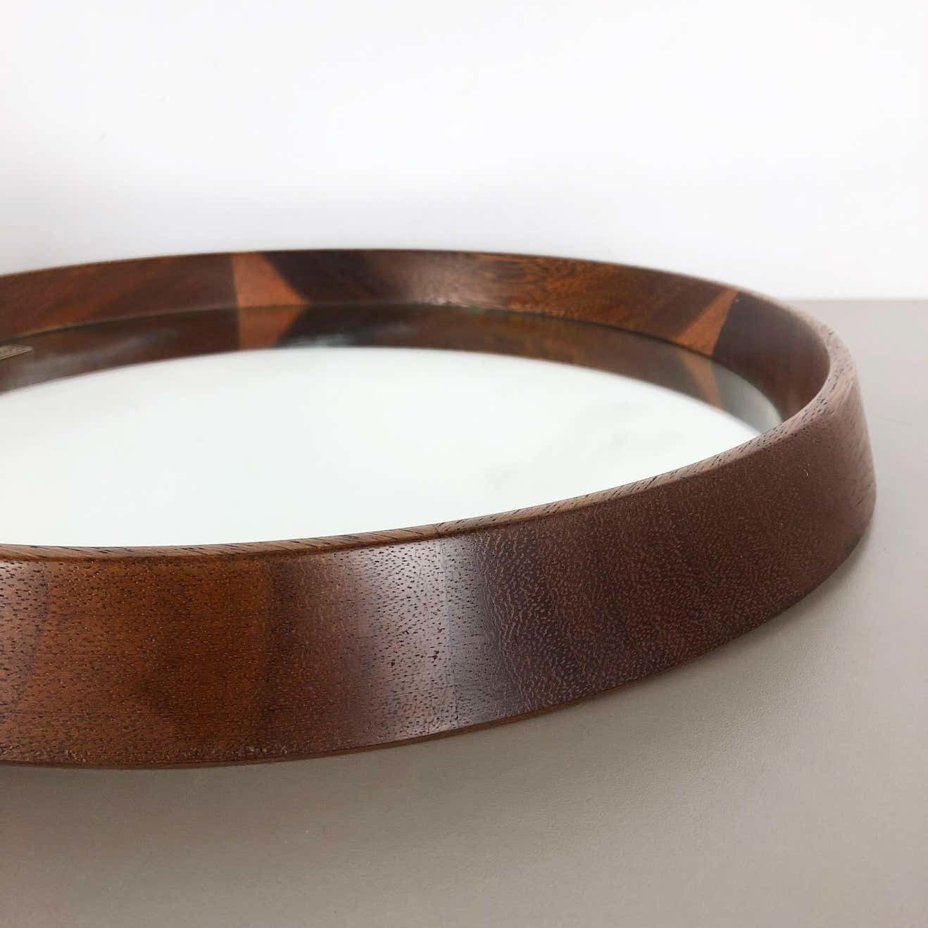 Nos! Original 1960s Crystal Glass And Oak Wood Mirror, Made In Germany Nr. 1 photo for sale