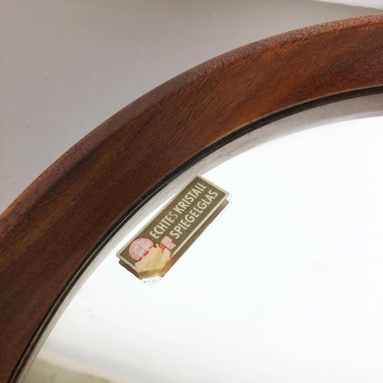 Nos! Original 1960s Crystal Glass And Oak Wood Mirror, Made In Germany Nr. 1 photo Home Decor