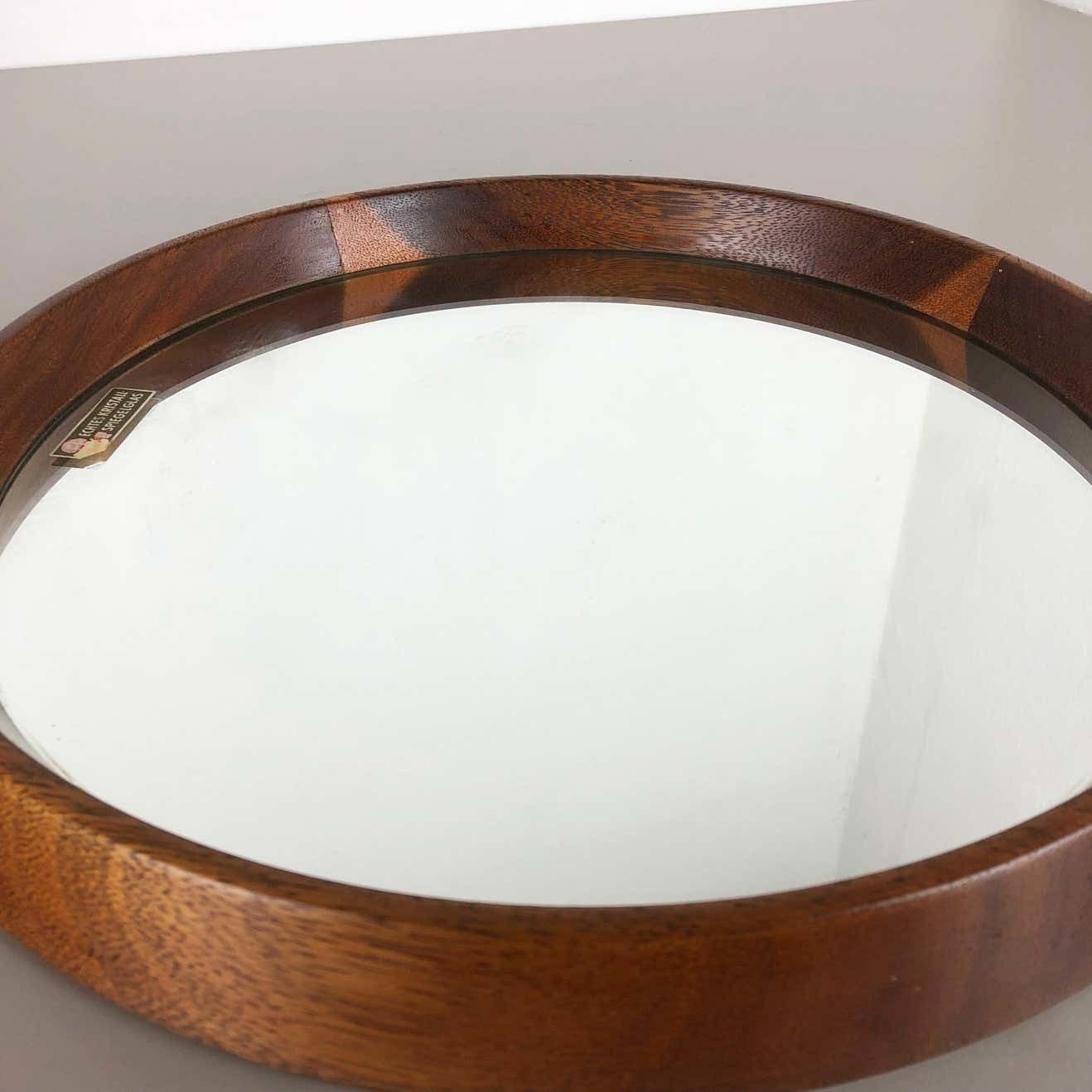 Nos! Original 1960s Crystal Glass And Oak Wood Mirror, Made In Germany Nr. 1 photo buy