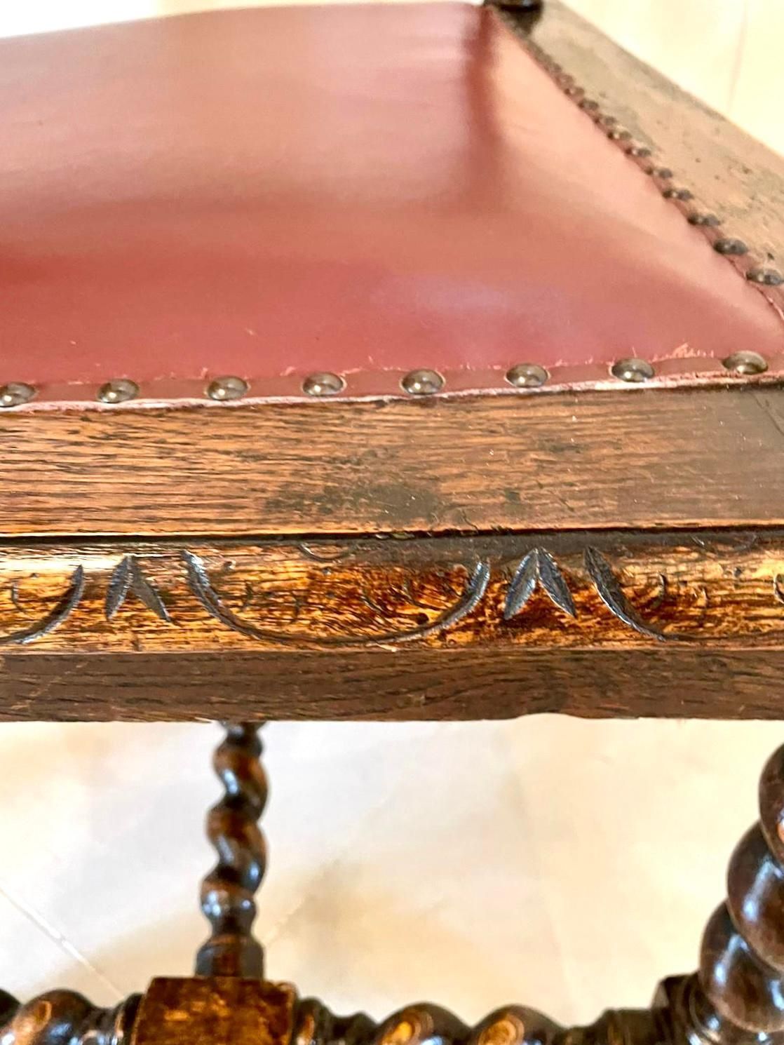 Large Antique Victorian Quality Carved Oak Armchair photo for sale