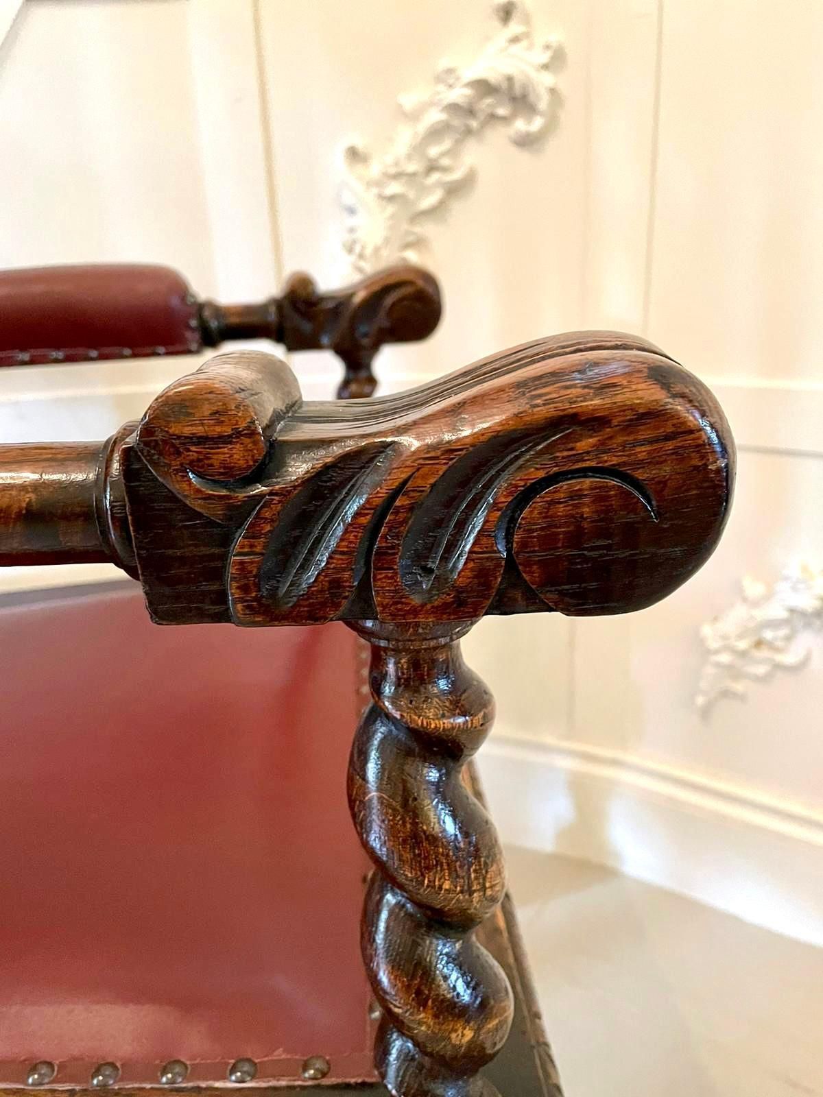 Large Antique Victorian Quality Carved Oak Armchair photo buy